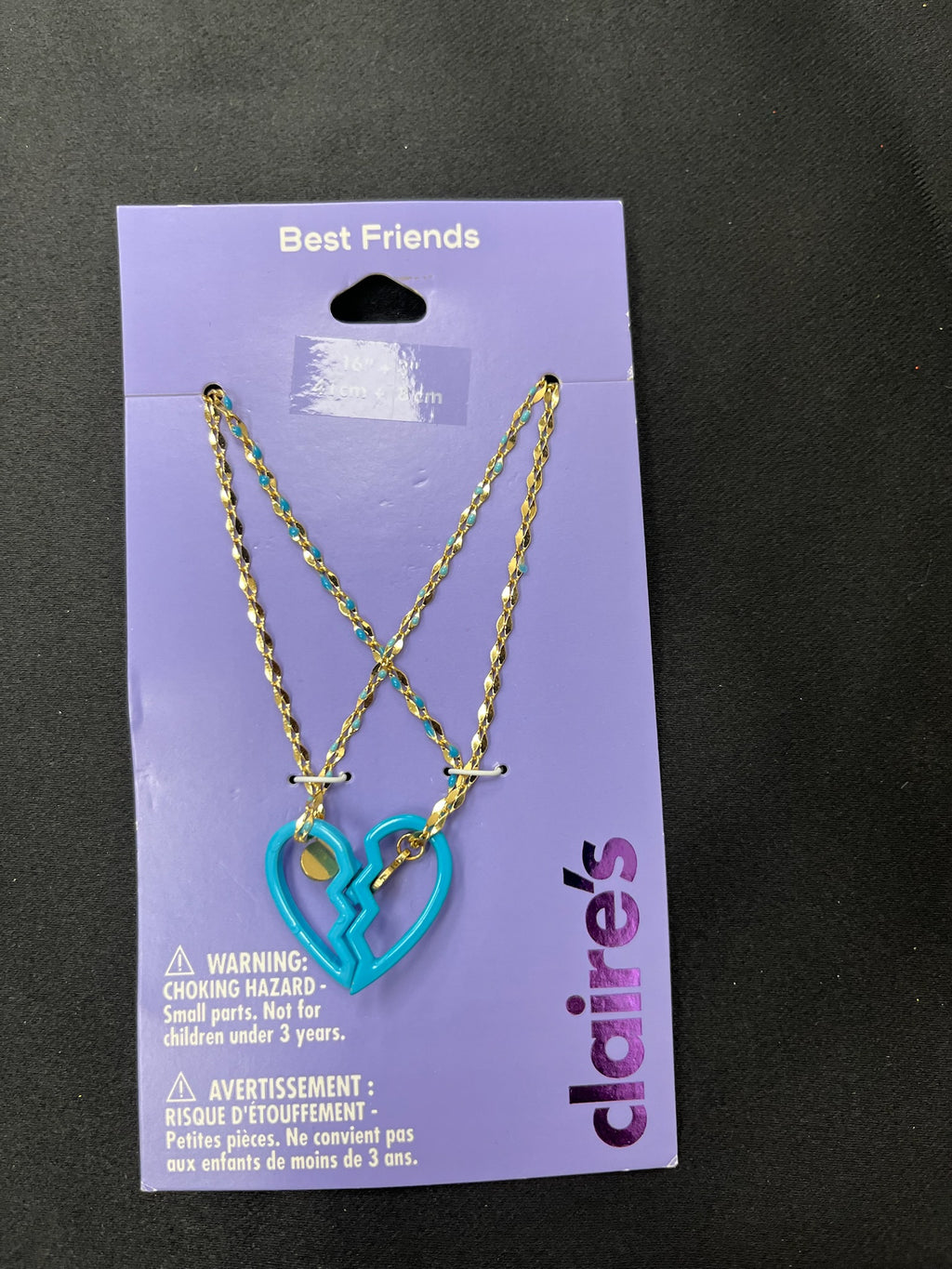 Two Piece Blue Heart Necklace Set