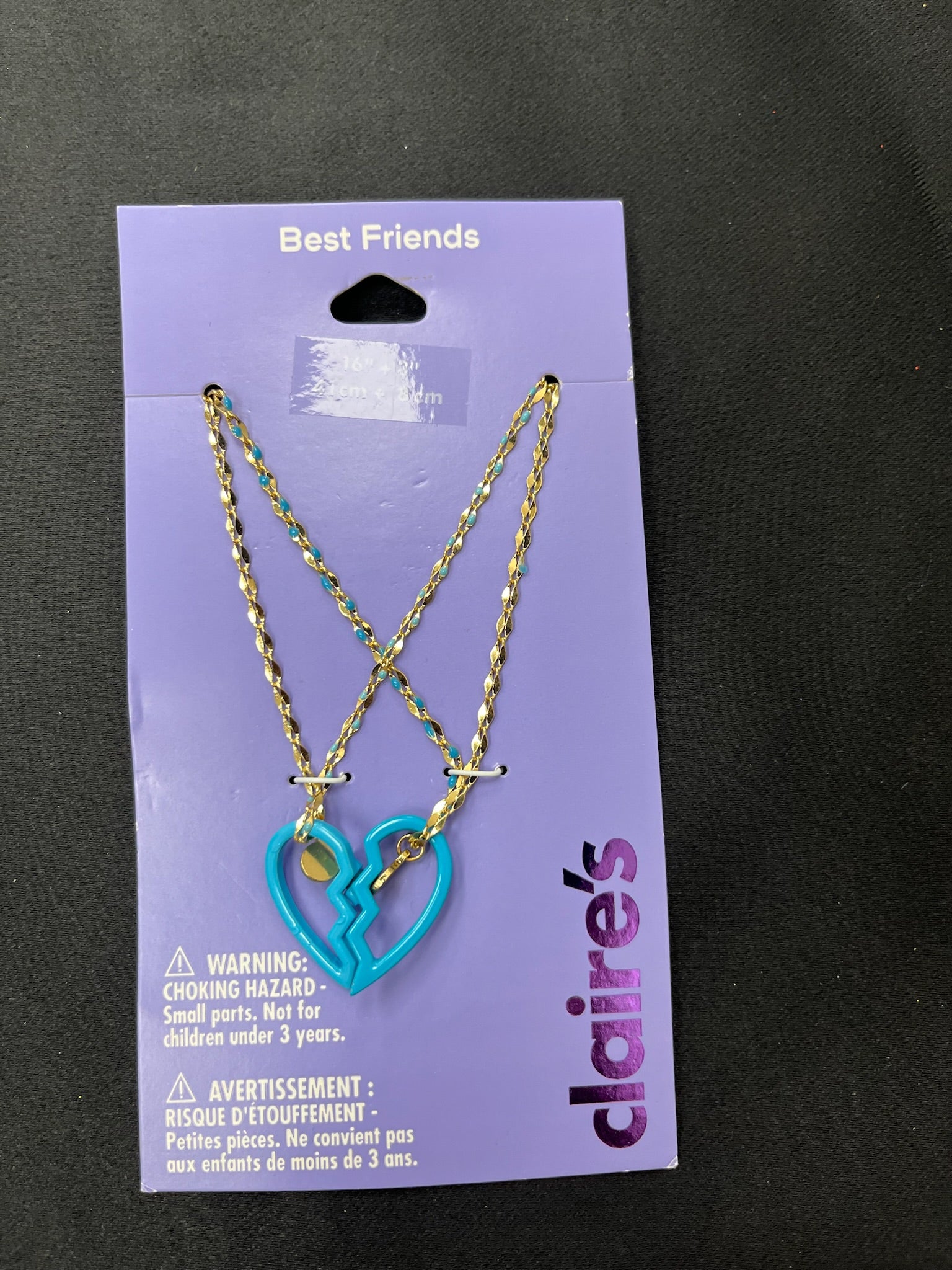 Two Piece Blue Heart Necklace Set