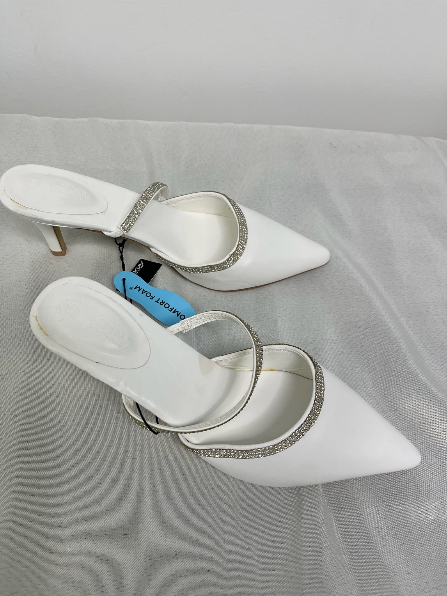 Women’s White Heels With Rhinestones image 2