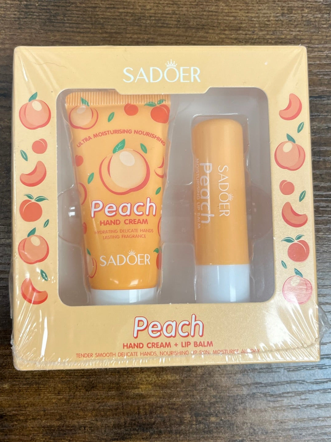 New Peach Hand Cream & Lip Balm Set