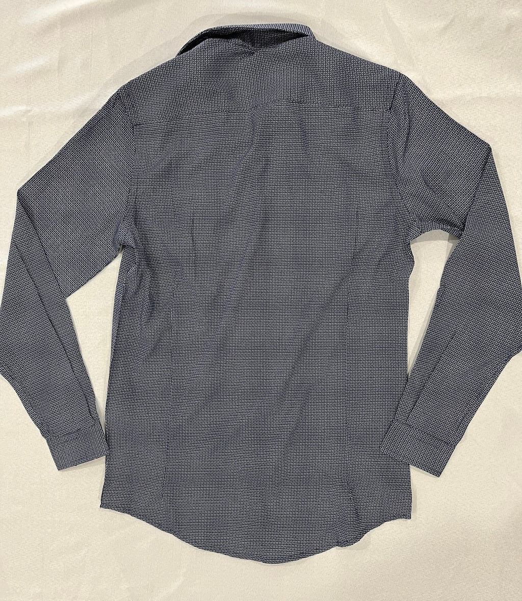 Men’s Blue Button Up Long Sleeve Shirt image 2