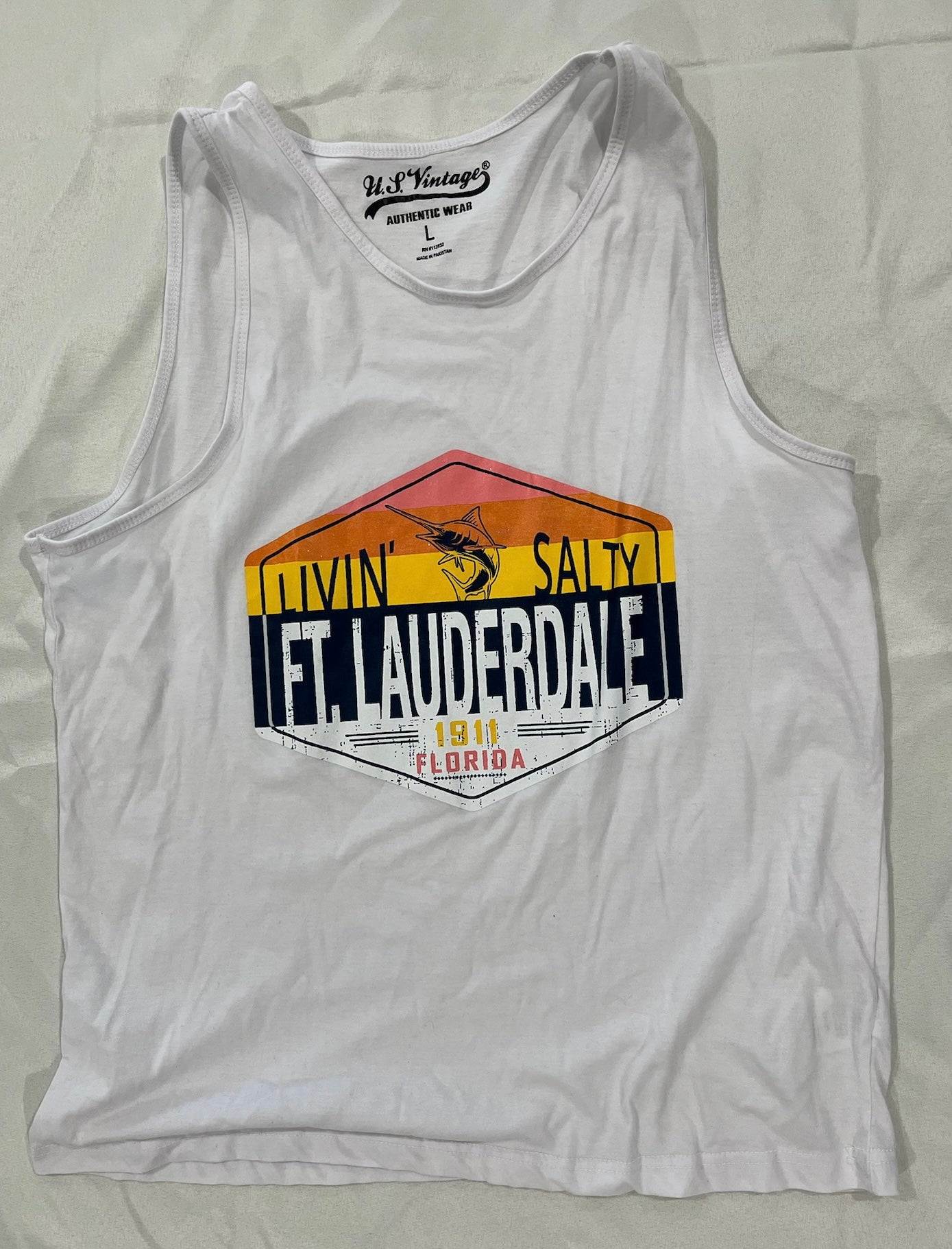 Men’s White Fort Lauderdale Tank Top image 0