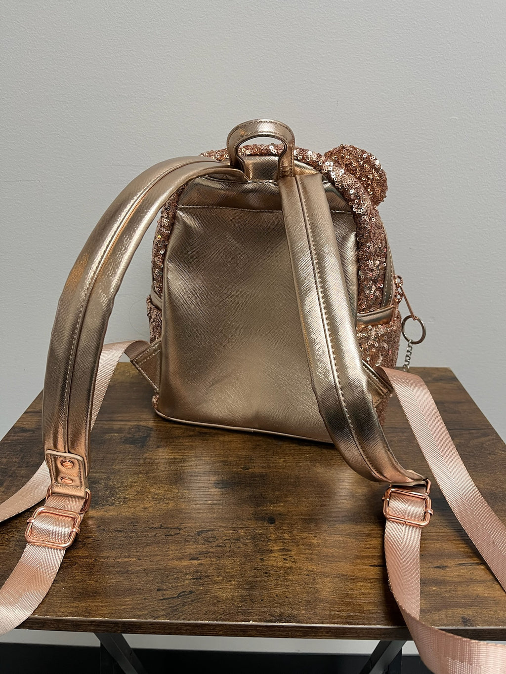 Used Pink Blush Sequin Mini Backpack