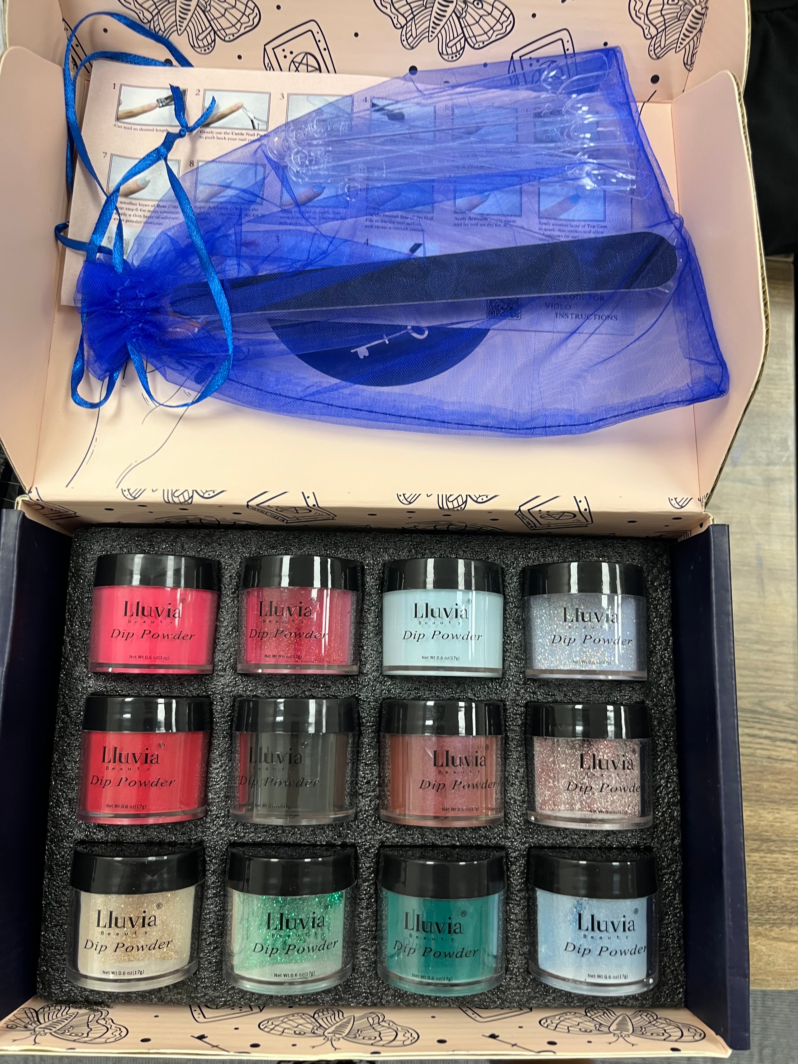 New 12 Dip Colored Powder Gel Nail Sets