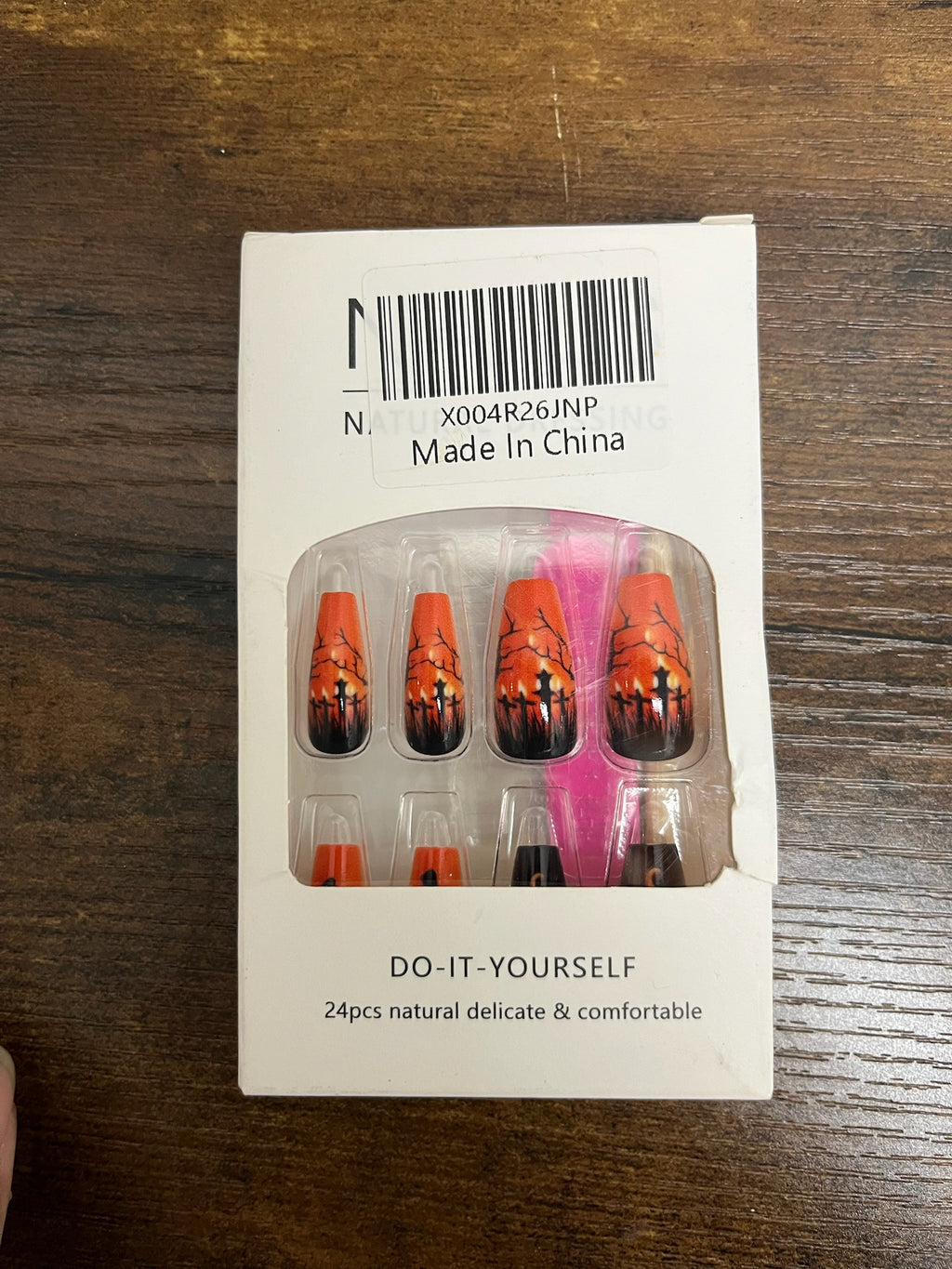 New Halloween Orange & Black Nail Set