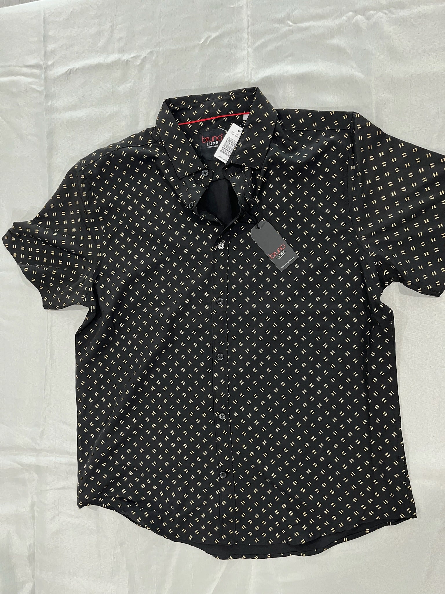 Mens Black & Gold Button Up Shirt image 0