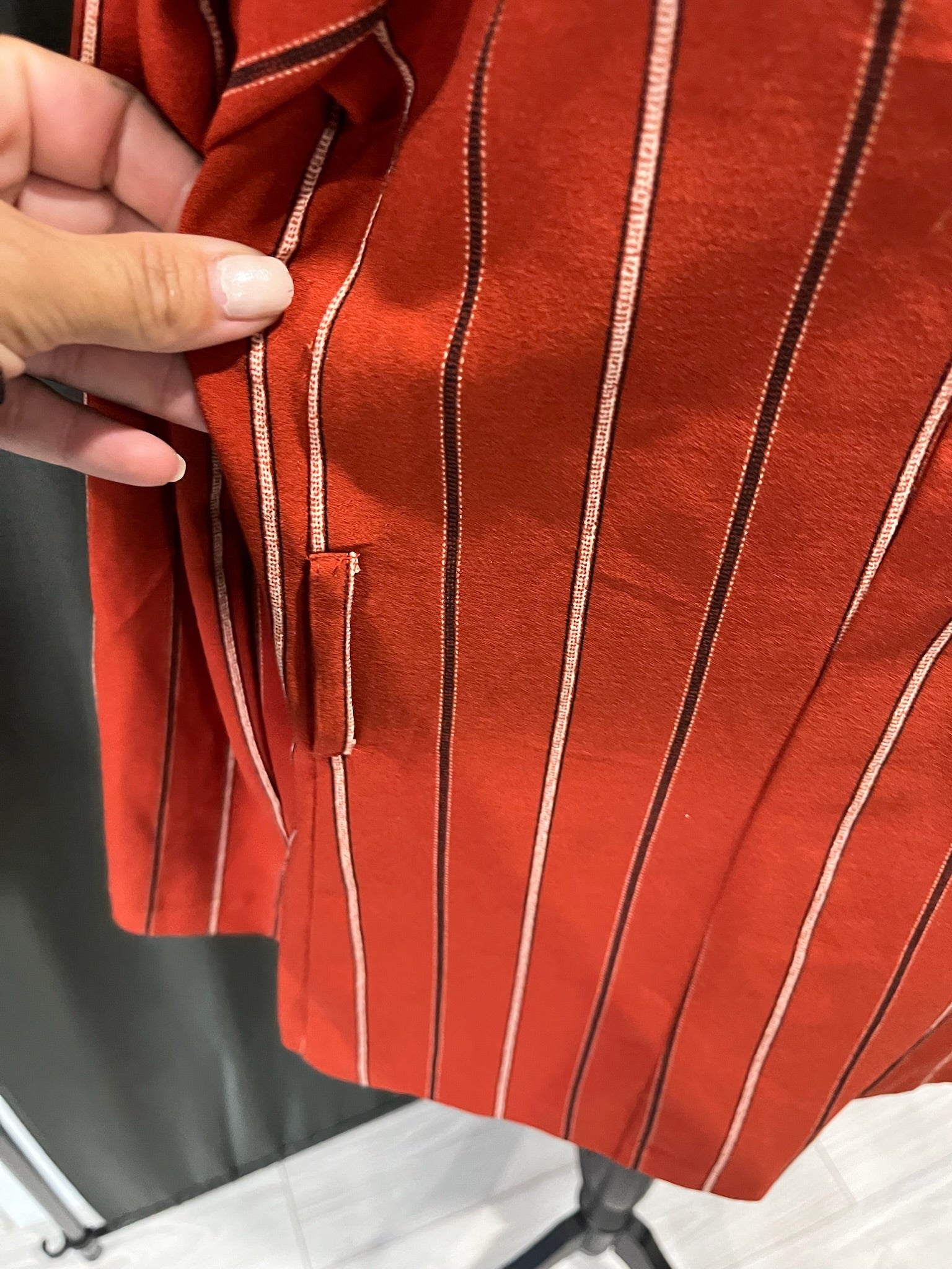 Women’s Red Striped Suit Jacket image 3