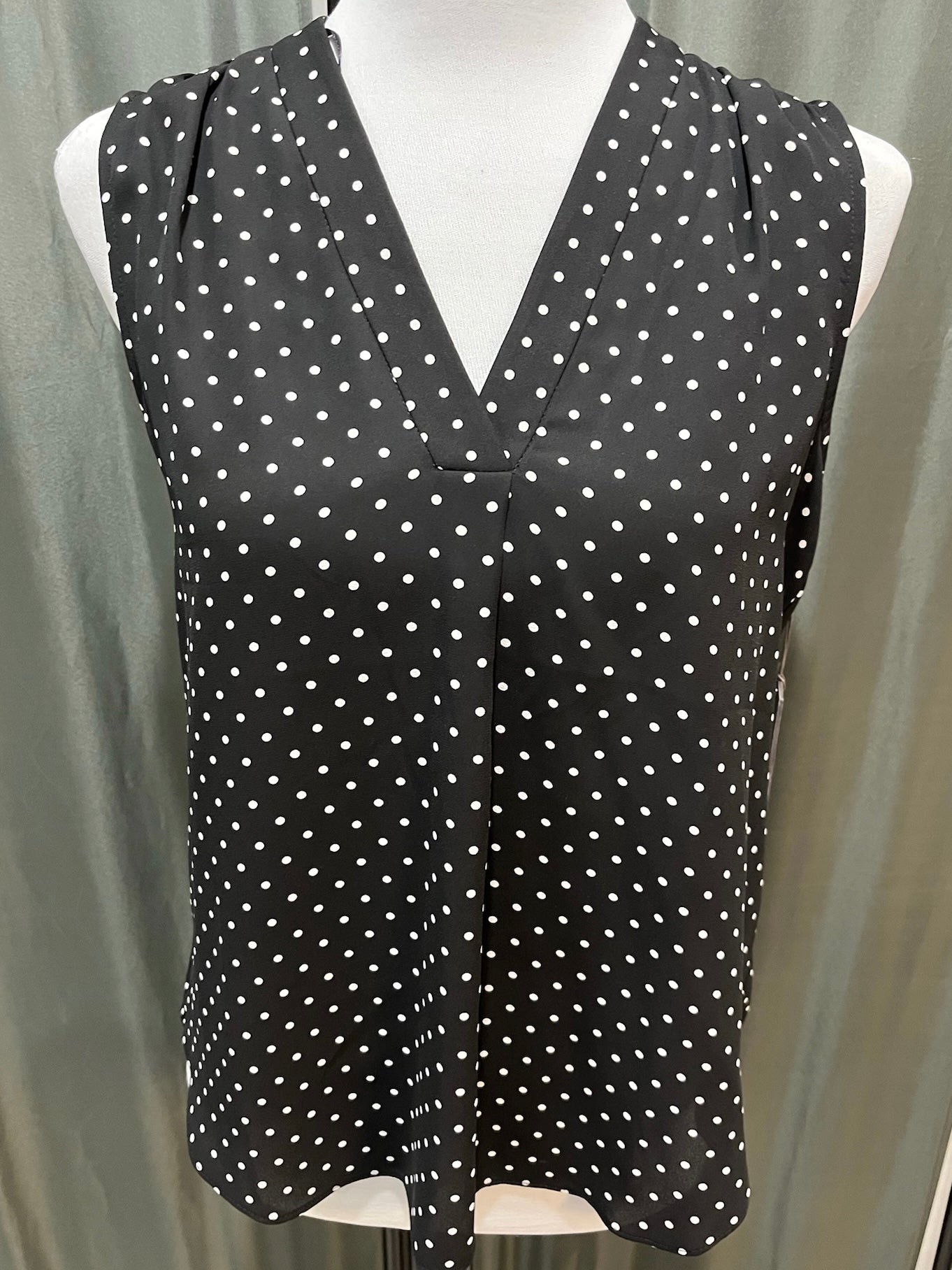 Black Polka Dot V Neck Tank Top image 0