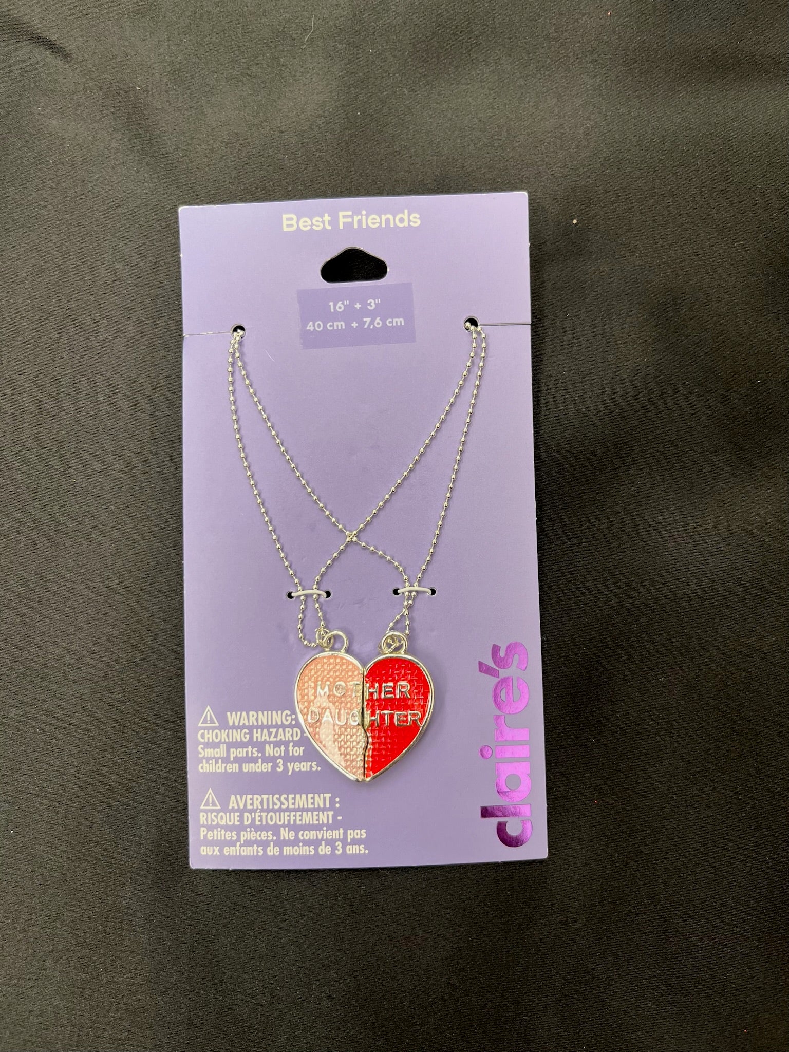 Two Piece Mother & Daughter Heart Necklace Set