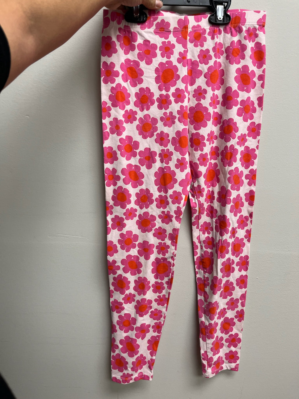 Used Girls Pink Floral Leggings
