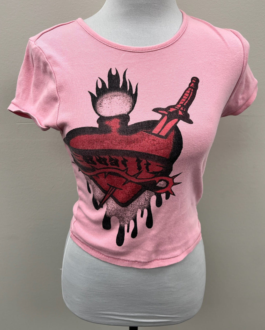Used Women’s Pink Crop Top Shirt