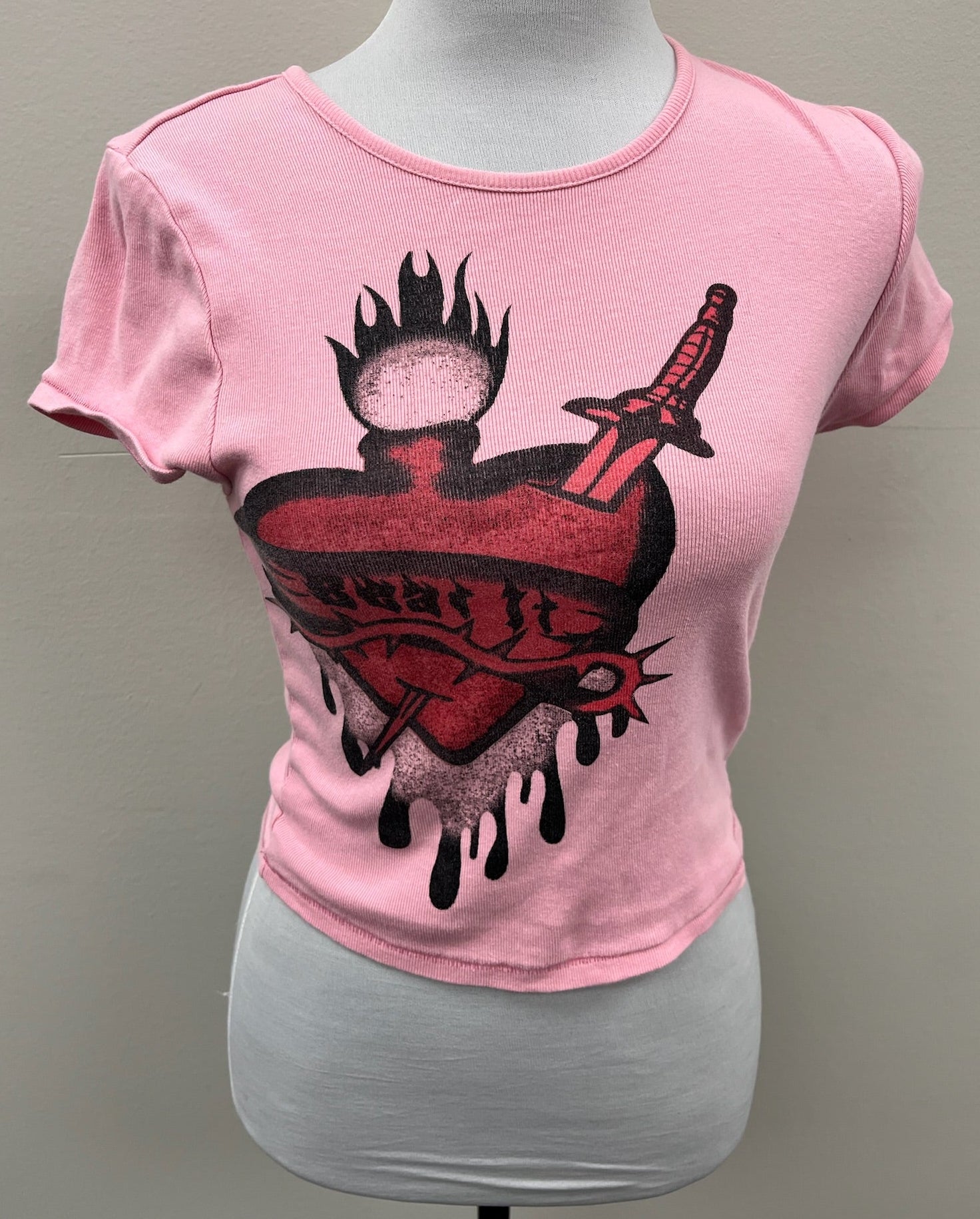 Used Women’s Pink Crop Top Shirt