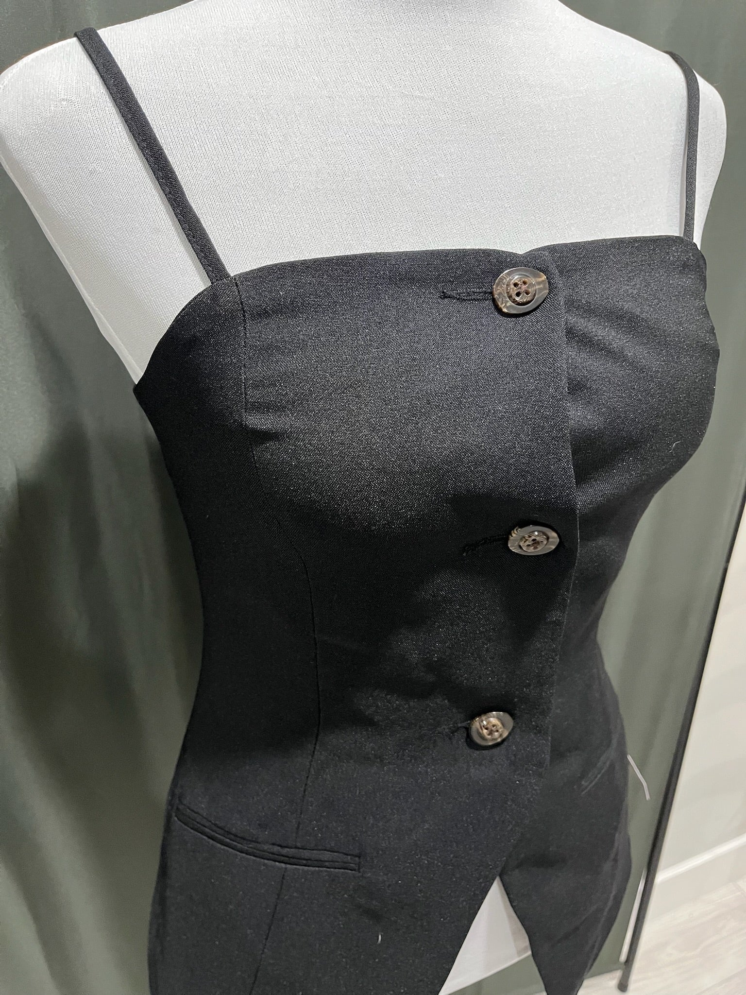 Black Button Up Work Vest image 0