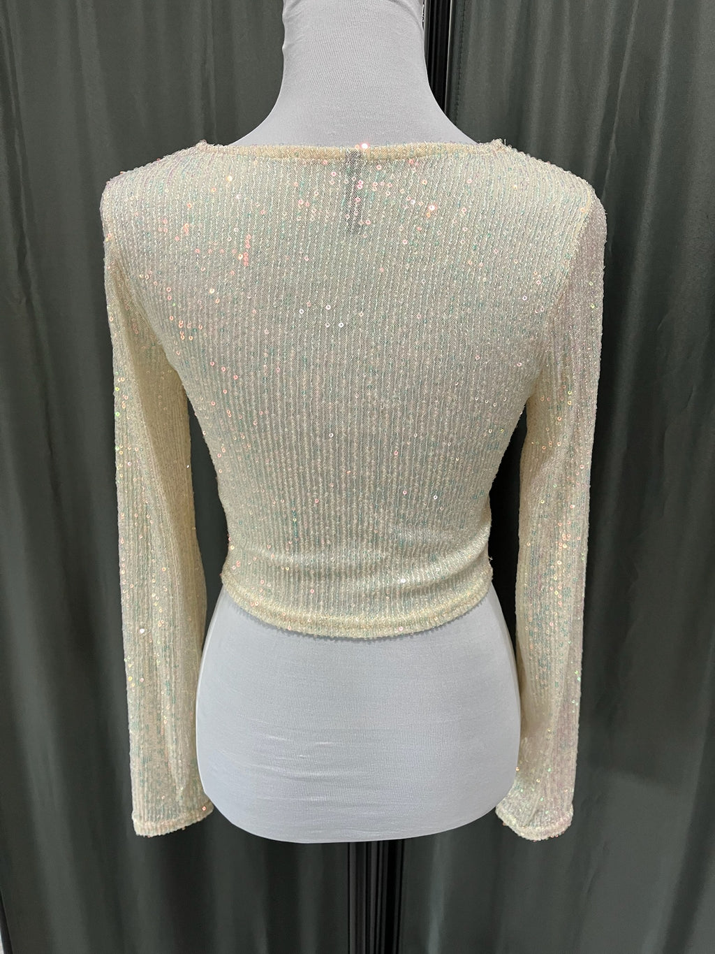 Women’s Beige Sequin Long Sleeve image 1