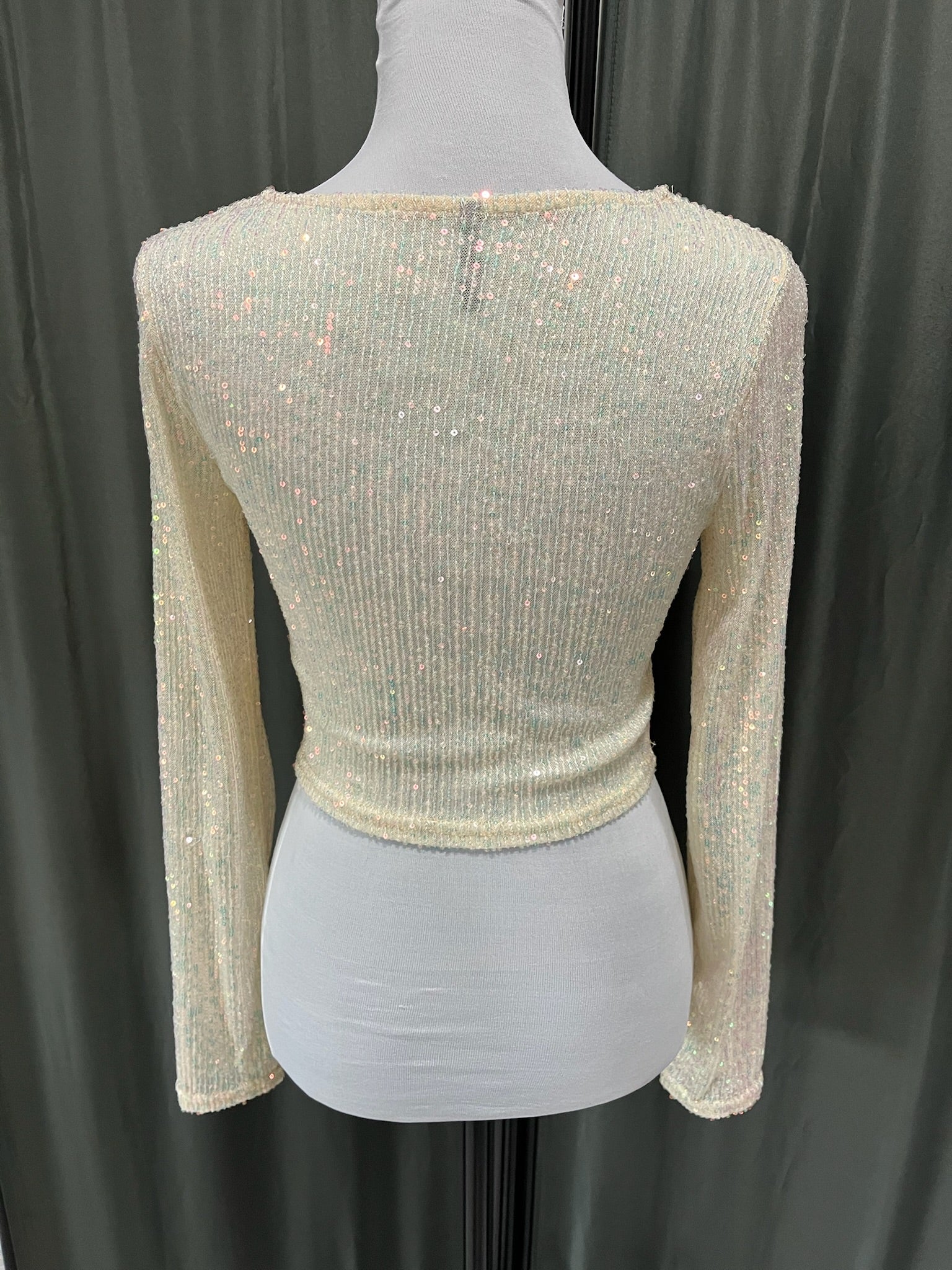 Women’s Beige Sequin Long Sleeve image 1