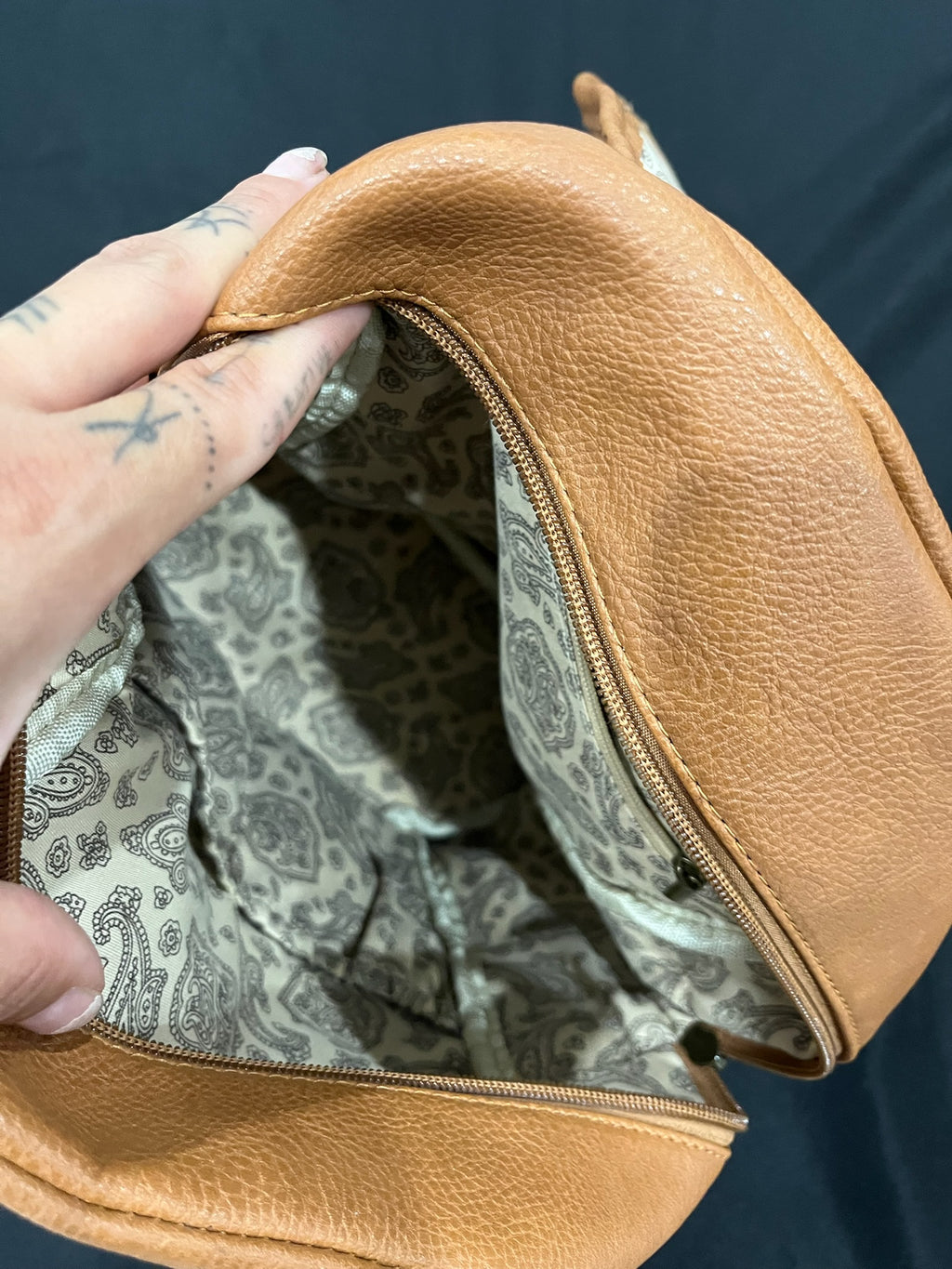 Vintage Brown Backpack Purse image 4