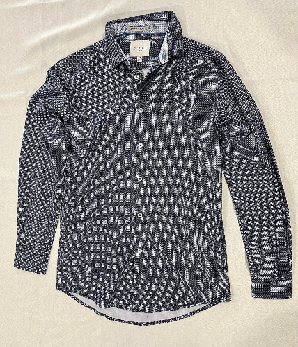 Men’s Blue Button Up Long Sleeve Shirt image 0