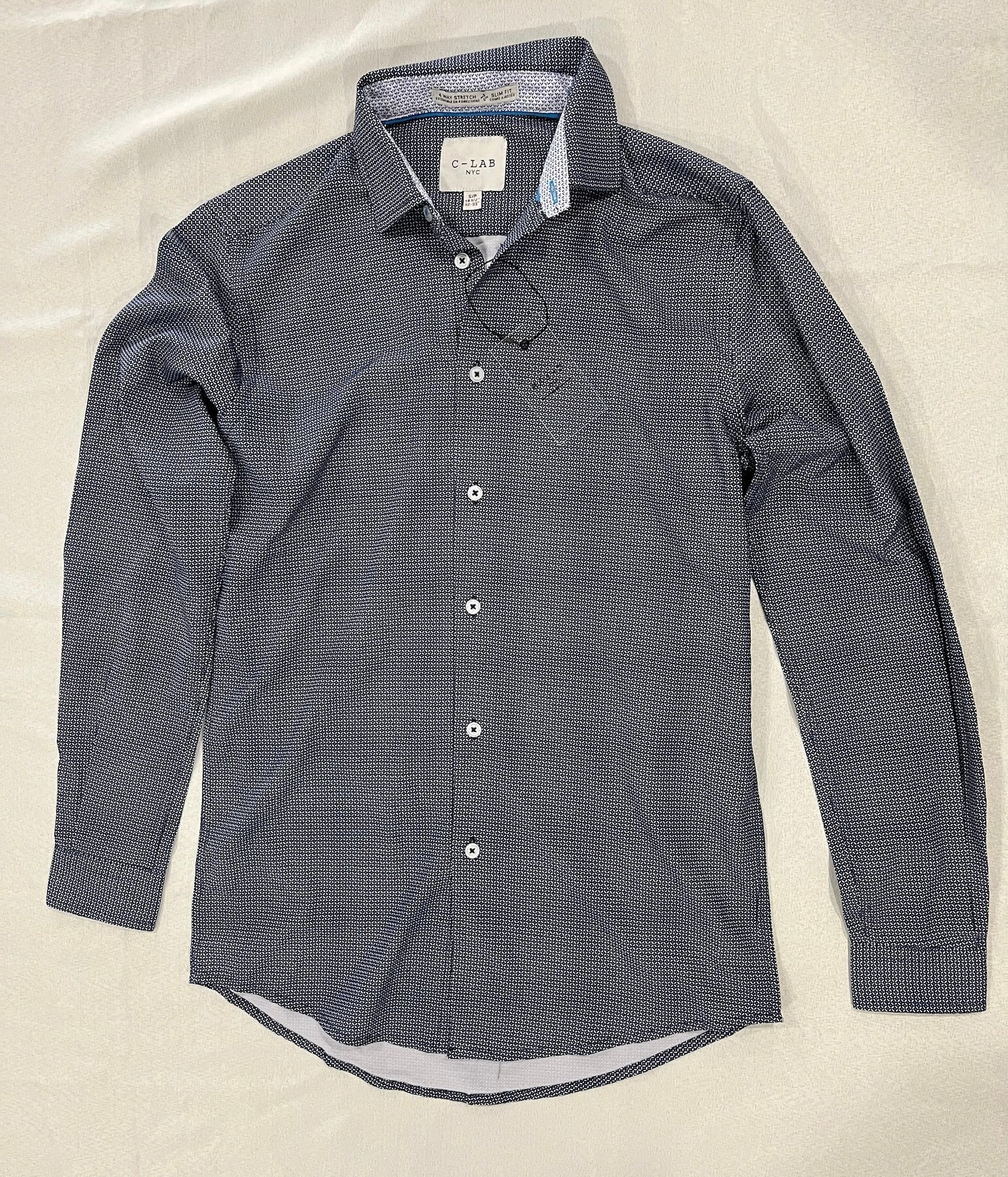 Men’s Blue Button Up Long Sleeve Shirt image 0