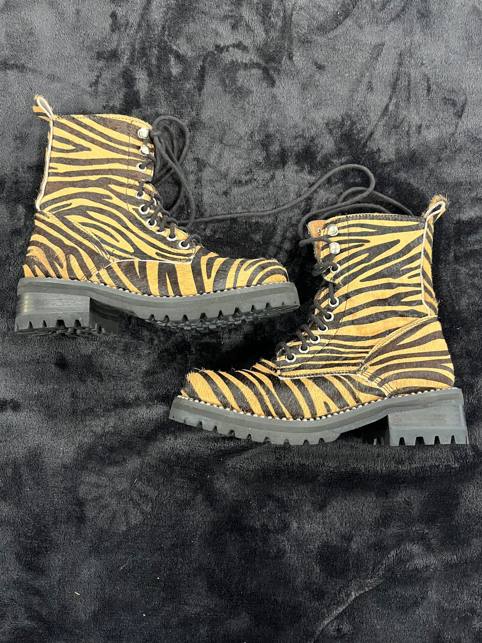 Women’s Tiger Print Jax Studded Combat Boots image 0