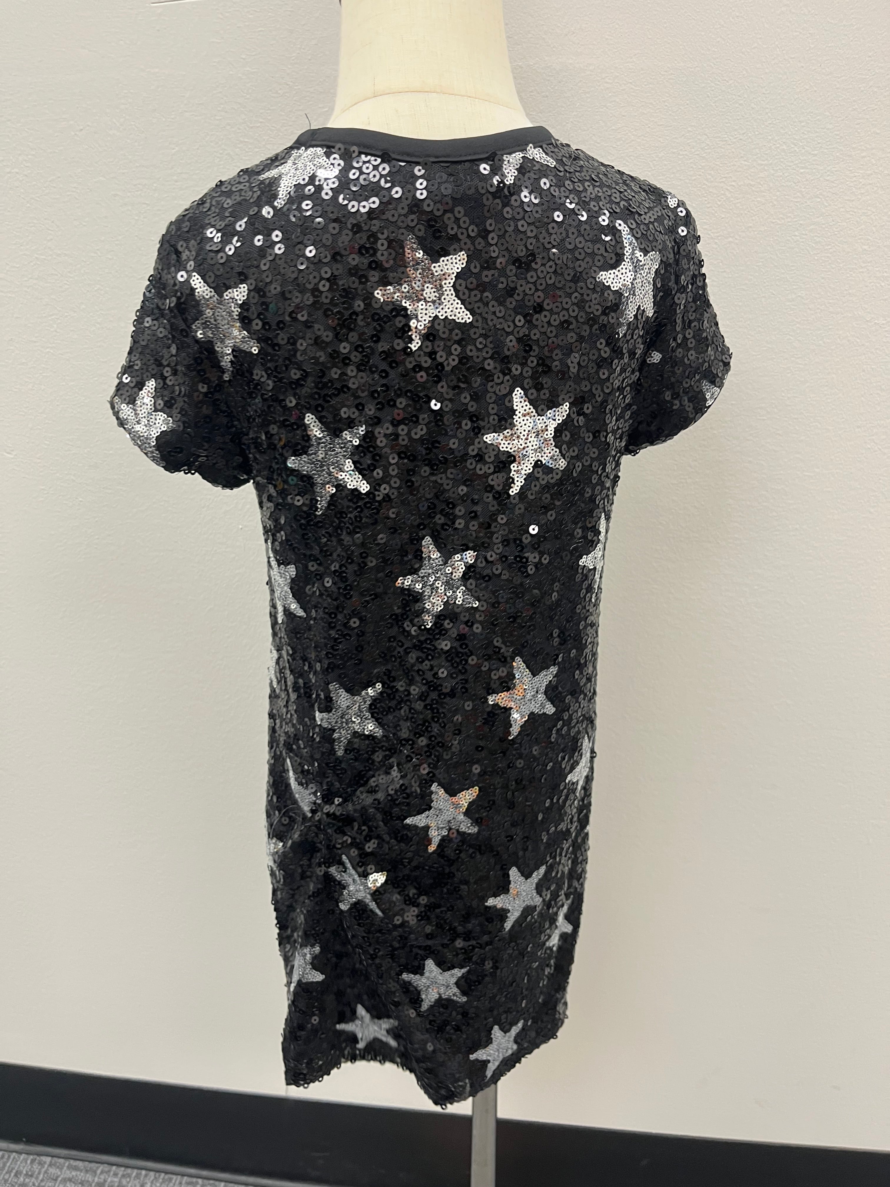 Used Girls Sequin Black Star Dress