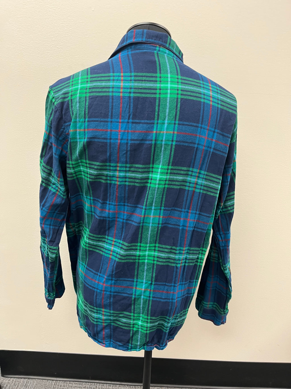Used Men’s Green and Blue Flannel