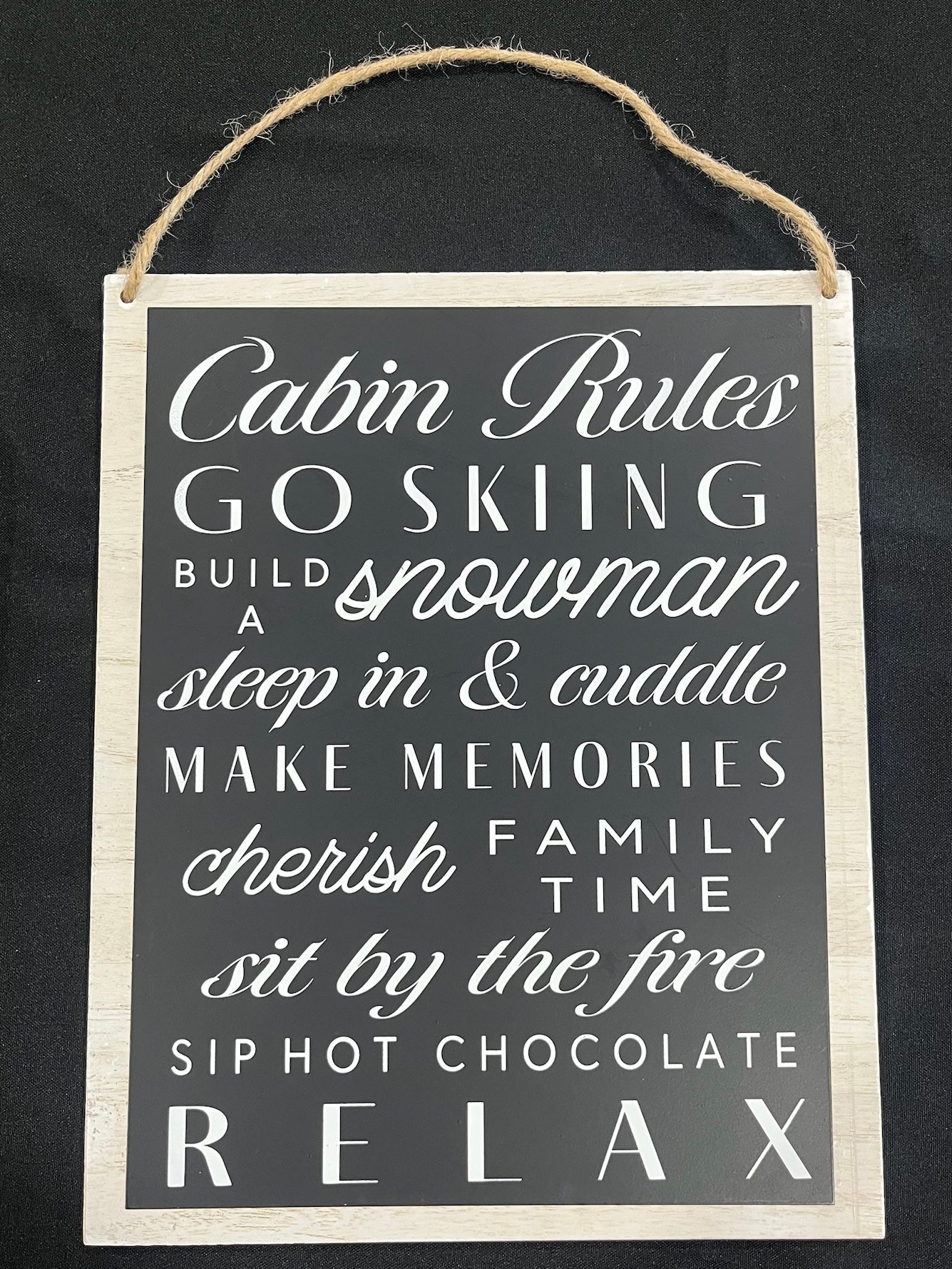Hanging Cabin Rules Sign image 0