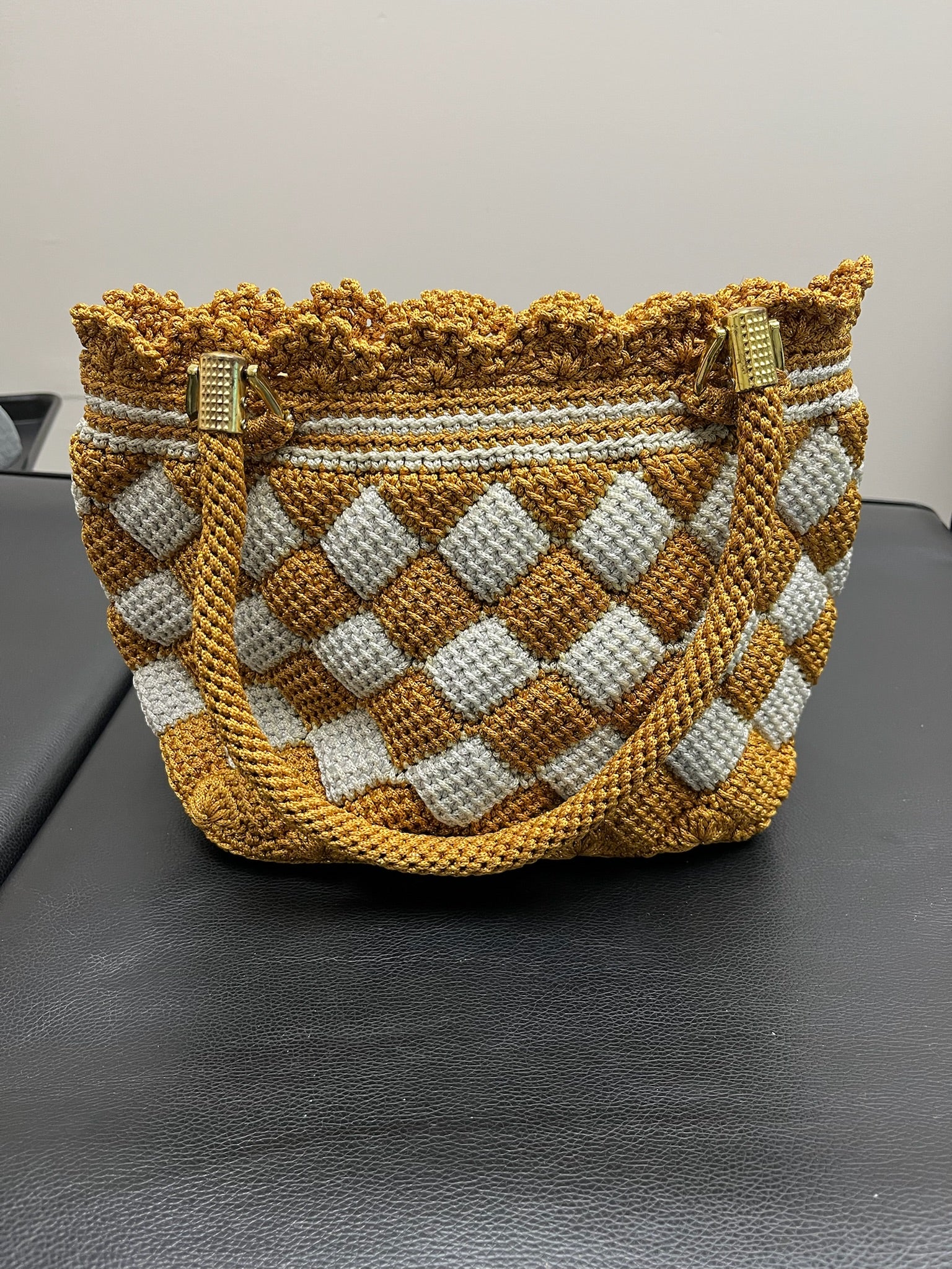Gold & White Purse