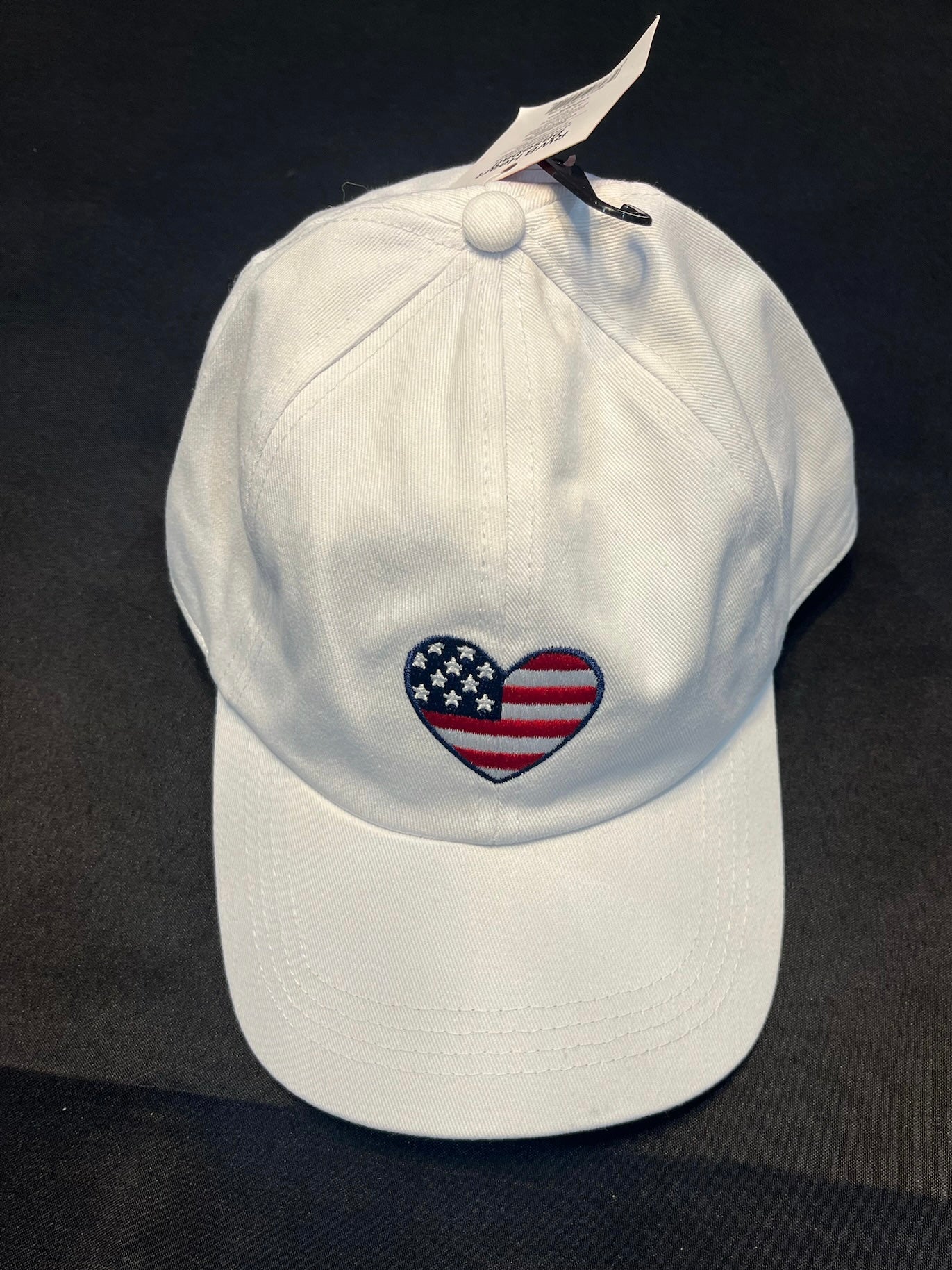 Unisex White USA Heart Hat image 0