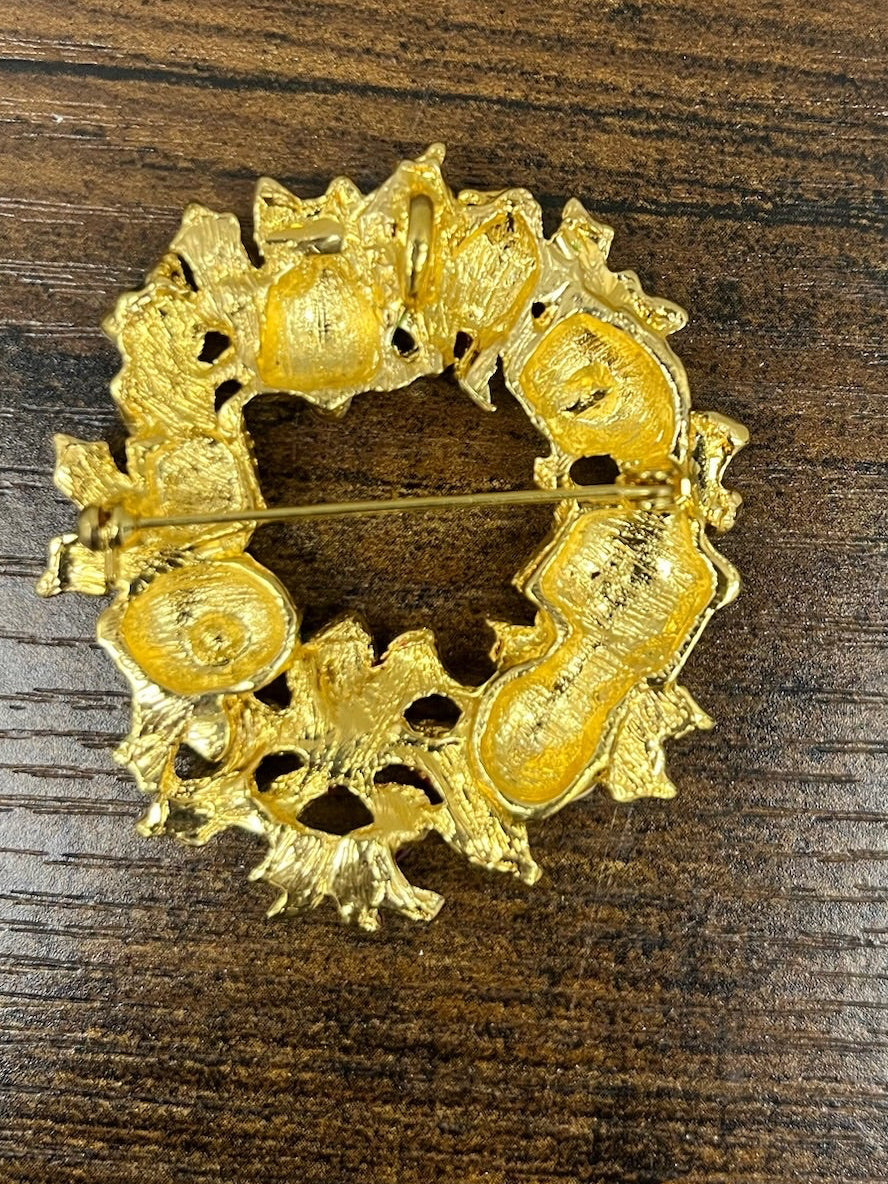 Used Vintage Christmas Brooch Pin
