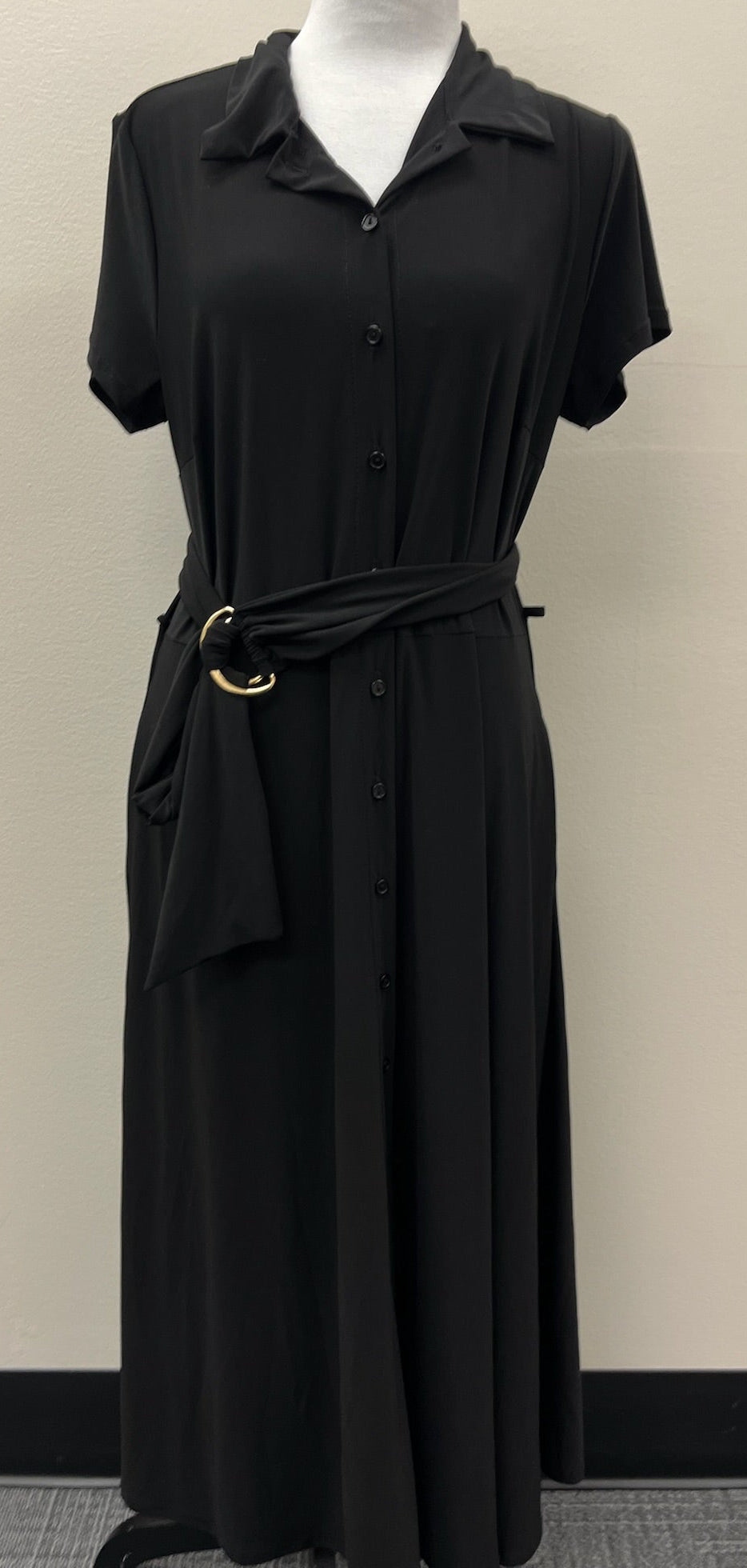New Women’s Black Dress With Belt