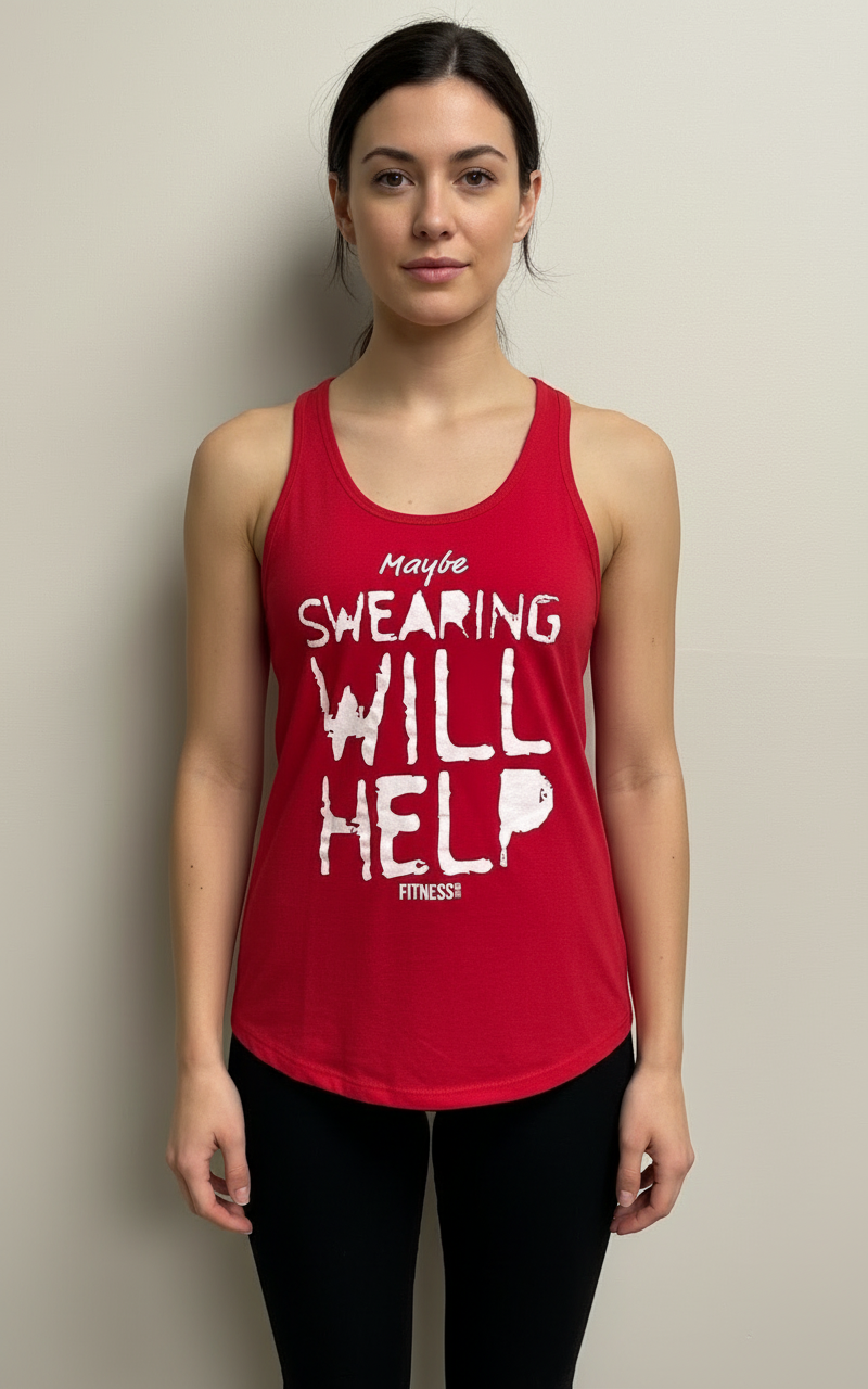 Women’s Red Maybe Swearing Will Help Tank Top