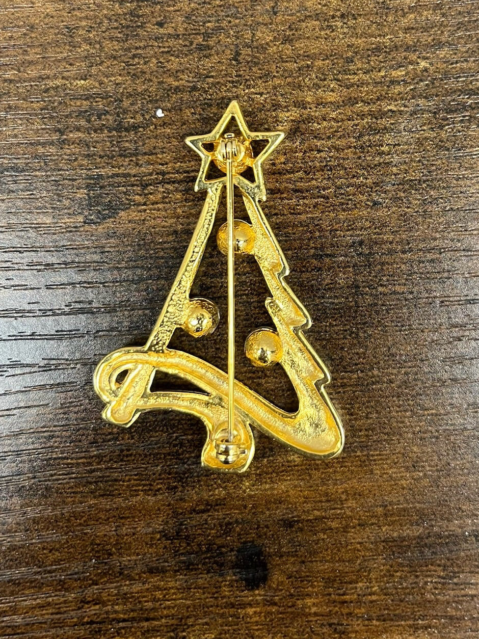 Used Vintage Christmas Brooch Pin