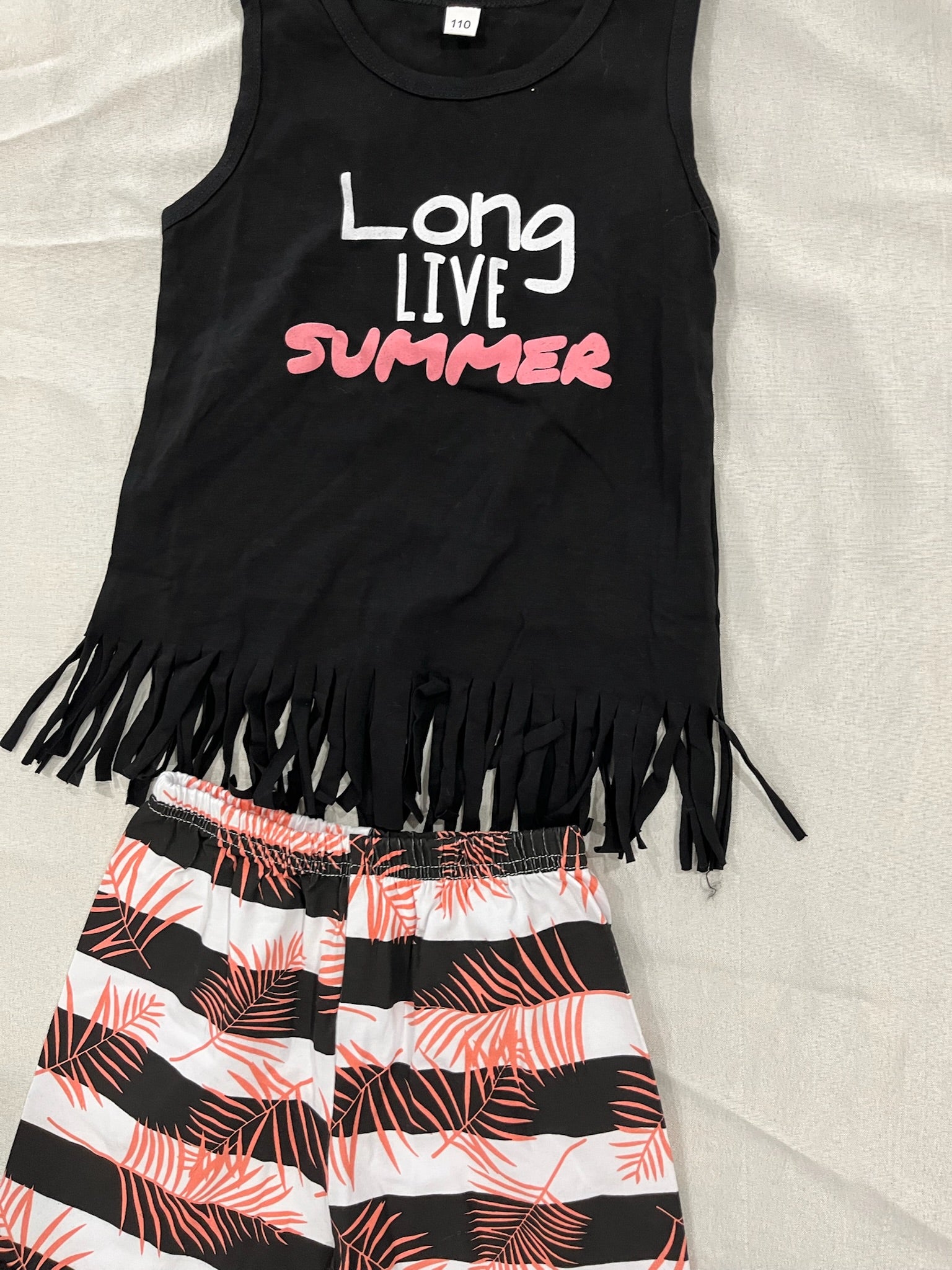 Two Piece Girls Long Live Summer Tank Top & Shorts Set image 1