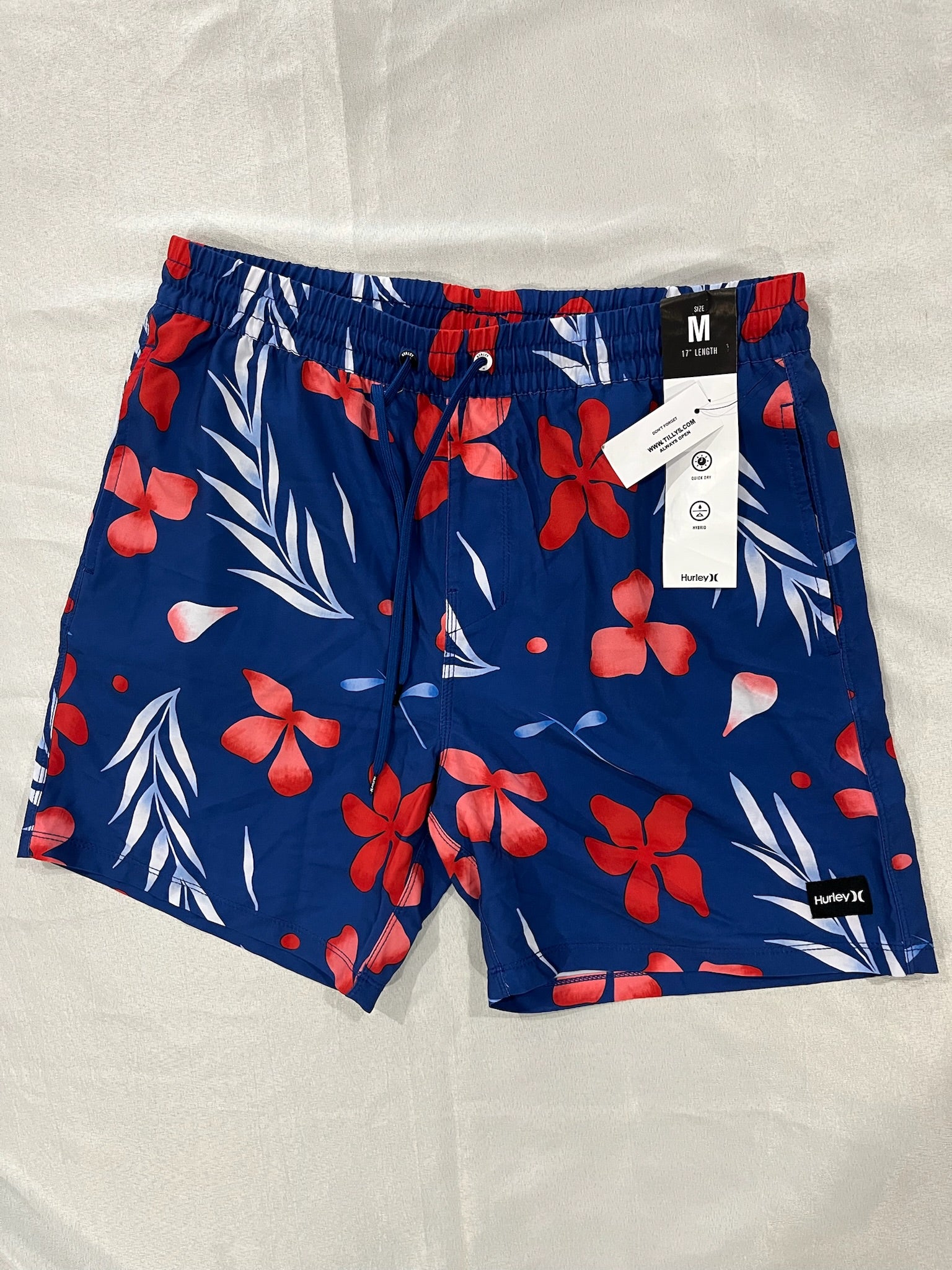 Men’s Blue Floral Swim Trunks image 0