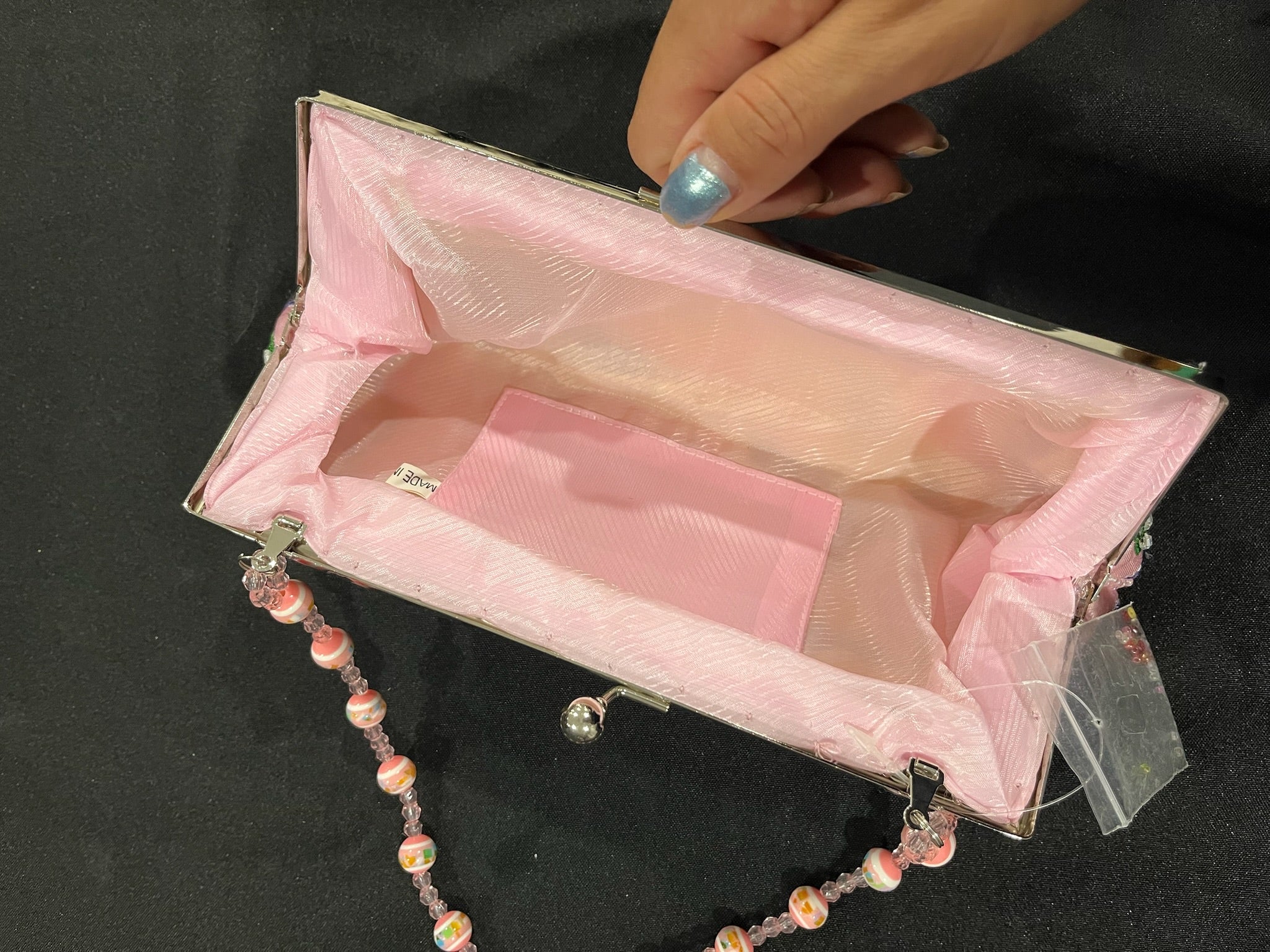 Vintage Small Pink Beaded Purse image 4
