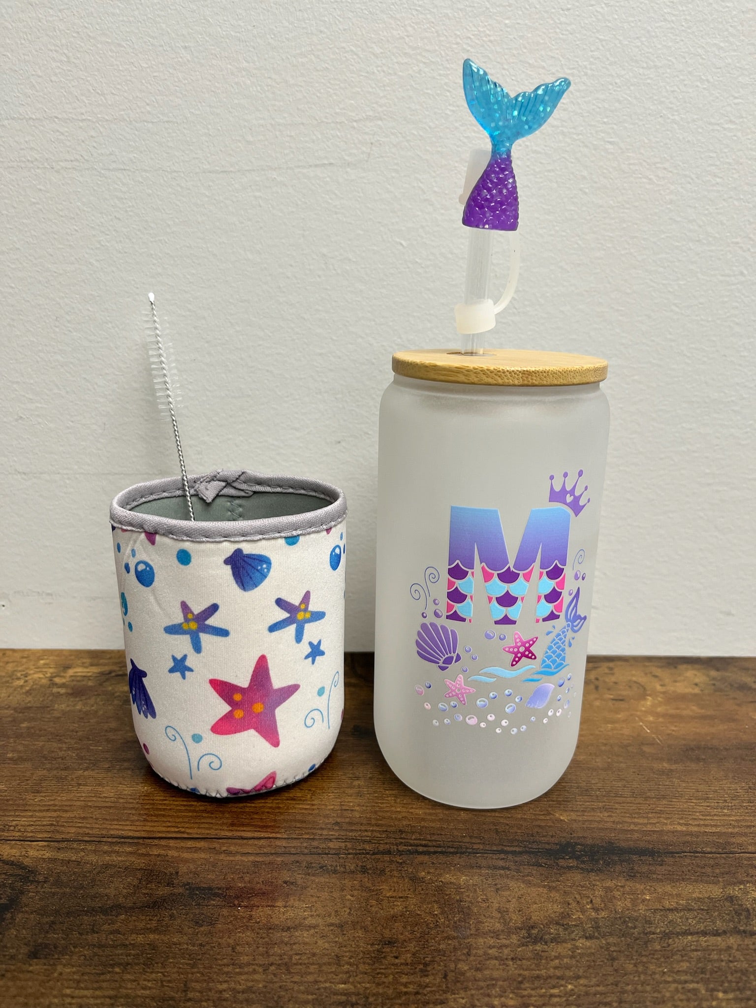 New 6 Piece Mermaid Cup Letter M Set