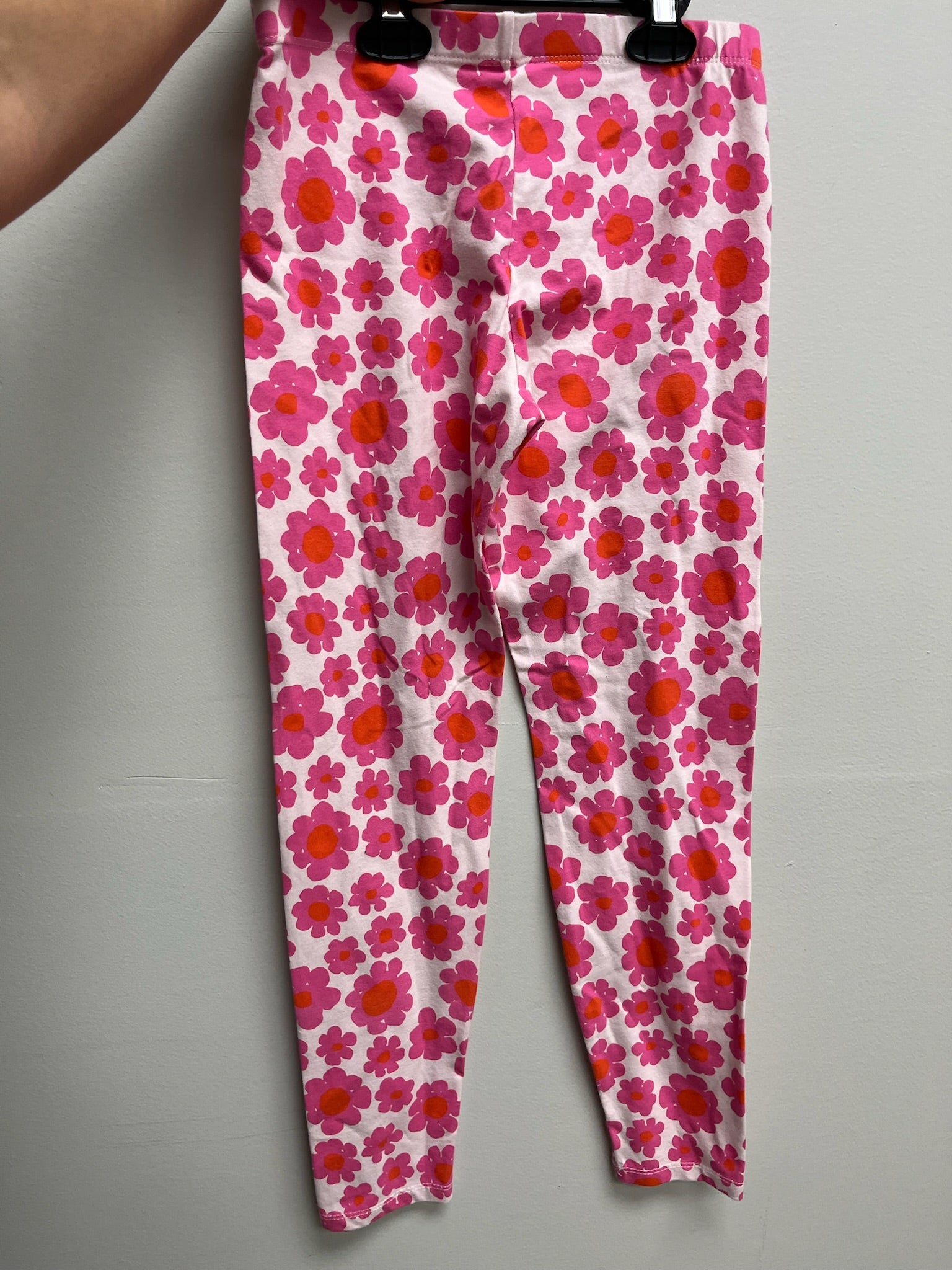 Used Girls Pink Floral Leggings