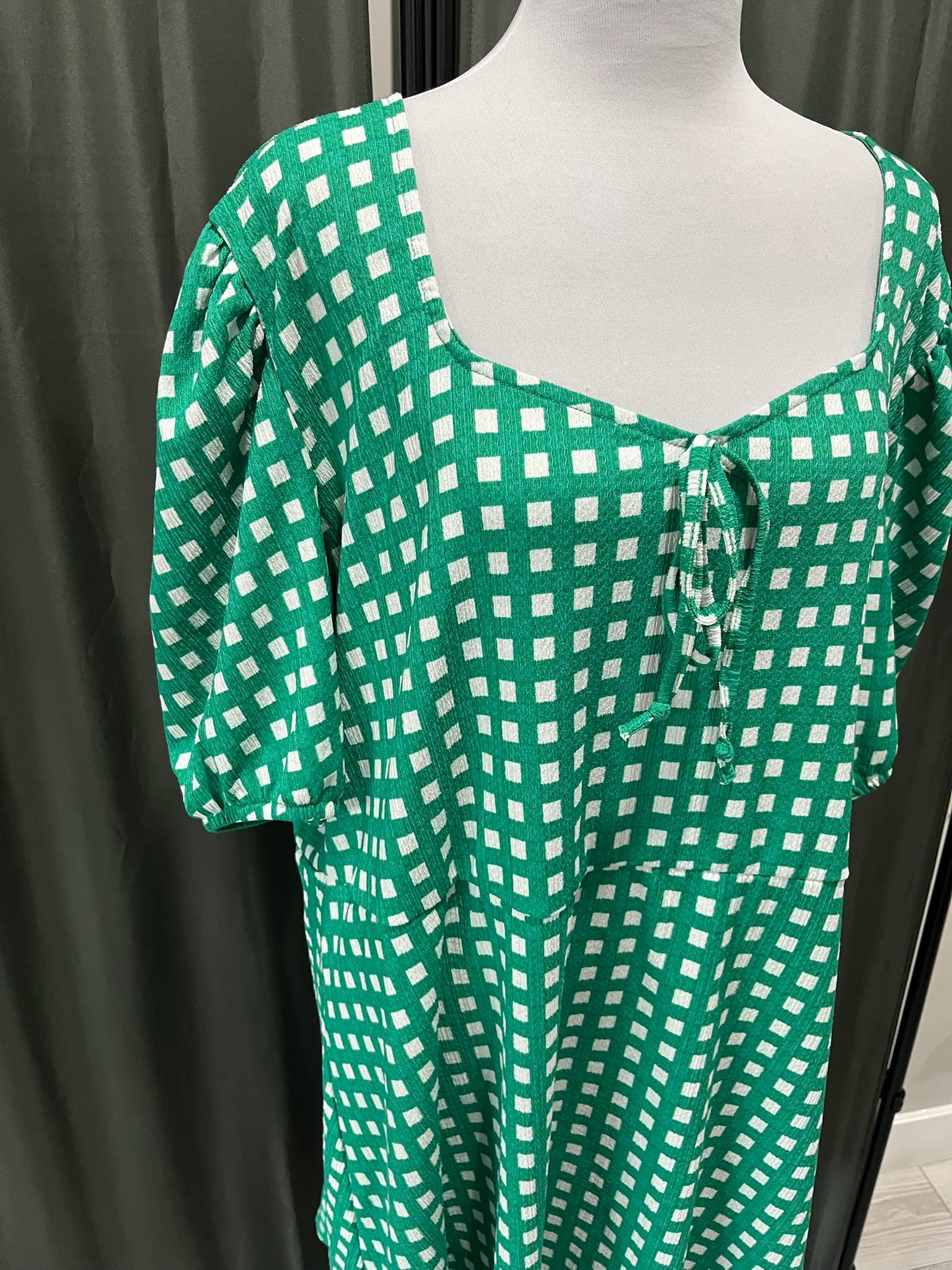 Women’s Green Checkered Dress image 1