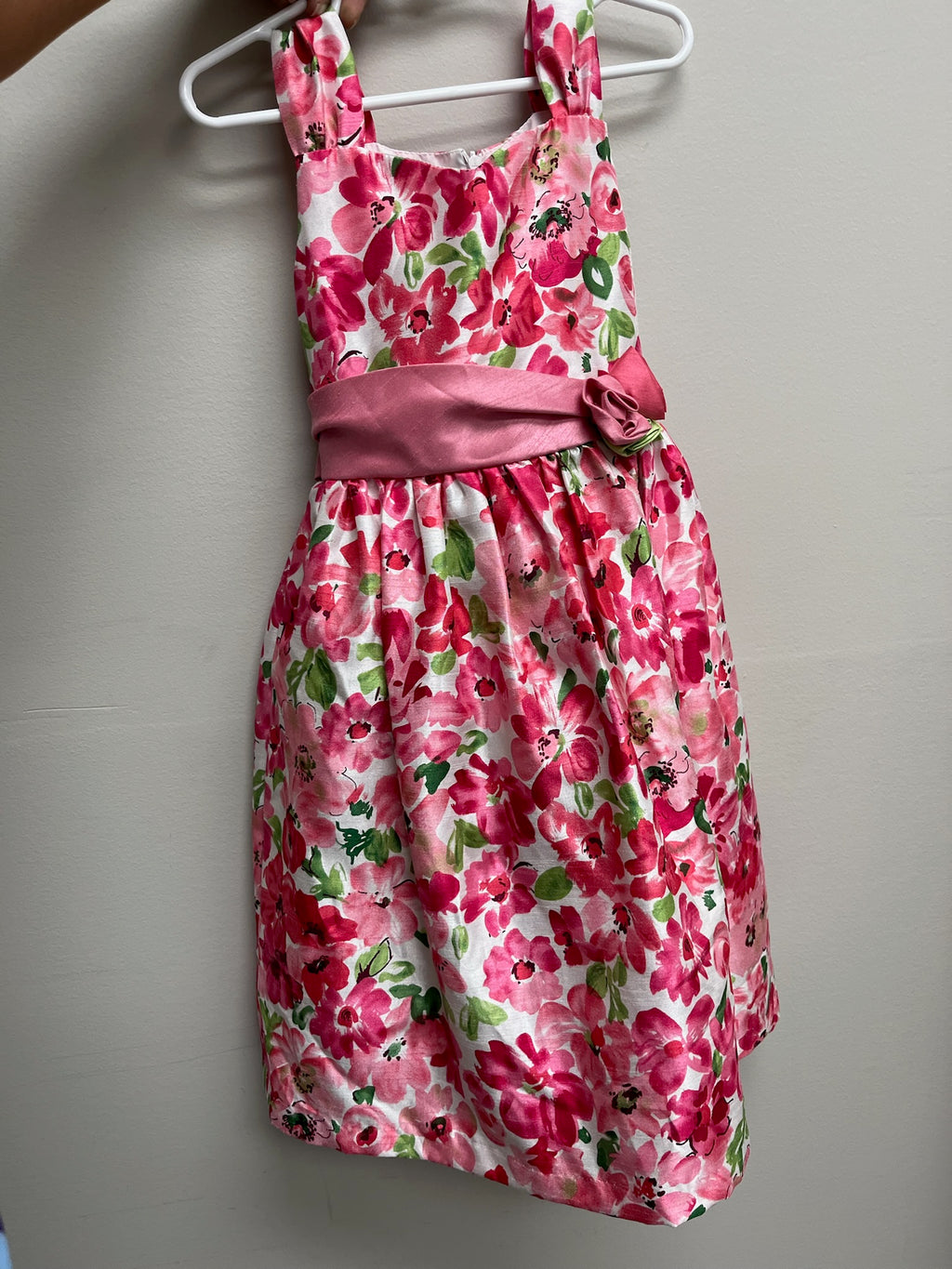 Used Girls Pink Floral Dress