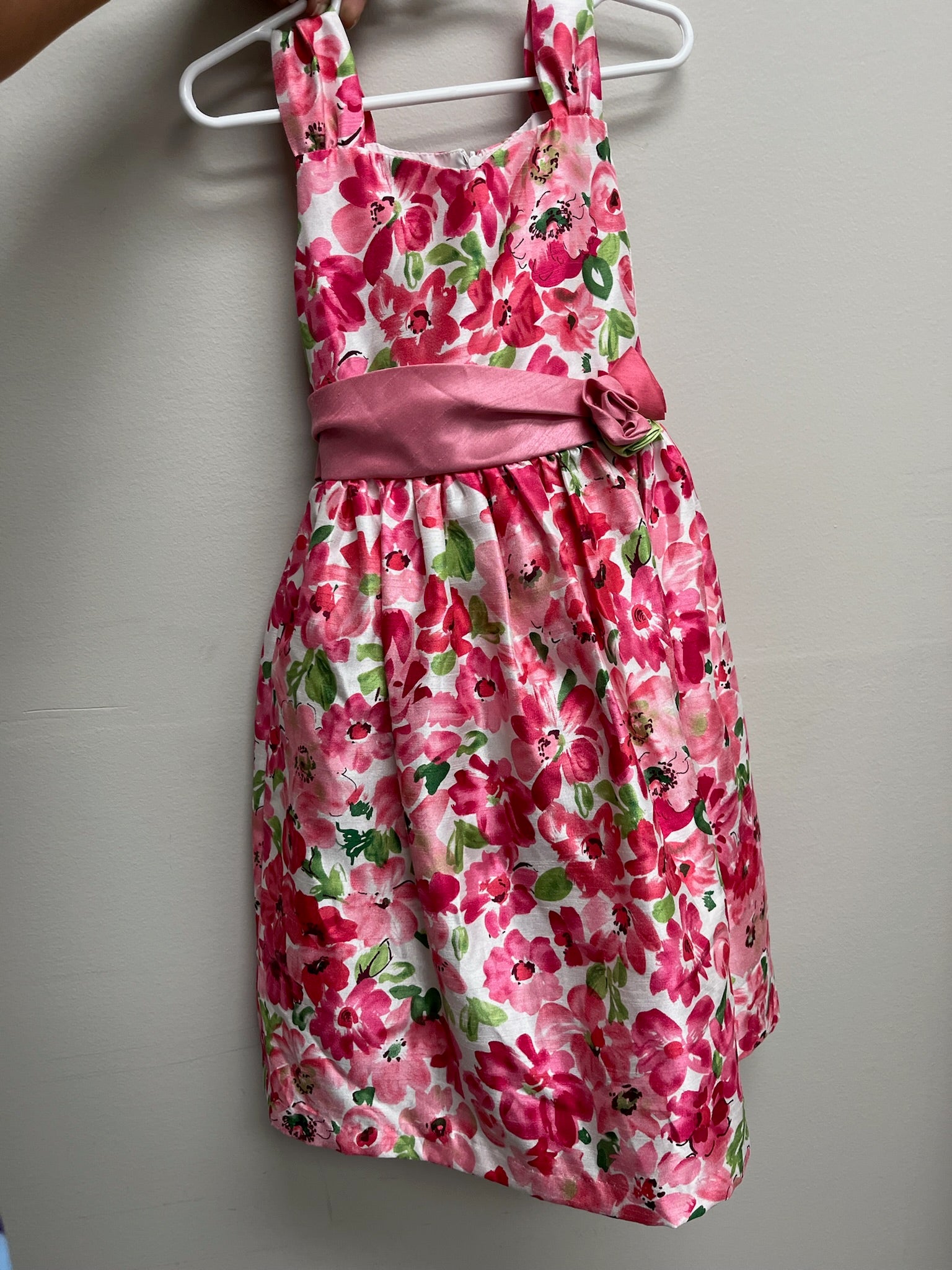 Used Girls Pink Floral Dress