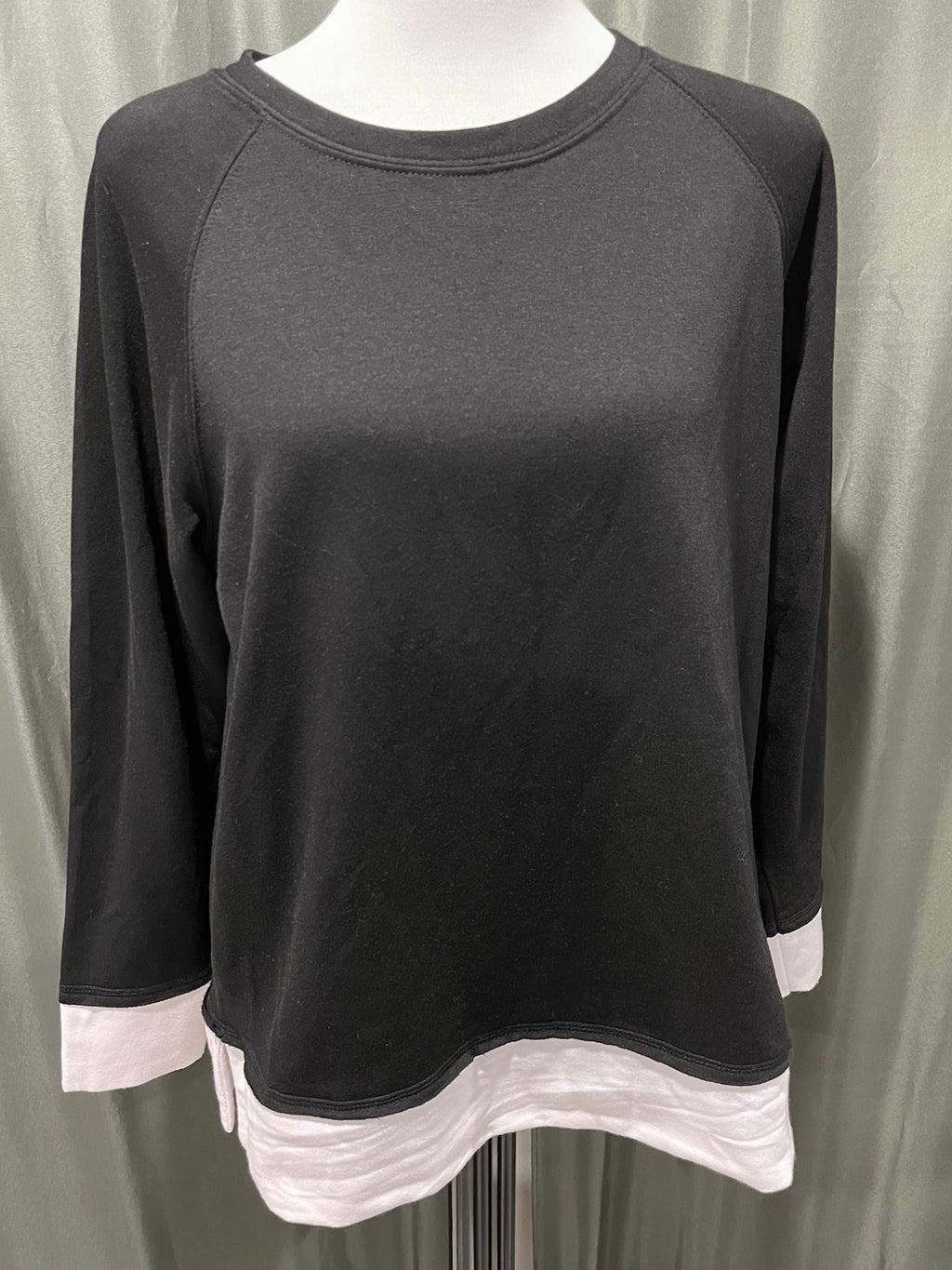 Black Sweater Shirt With White Trim image 0
