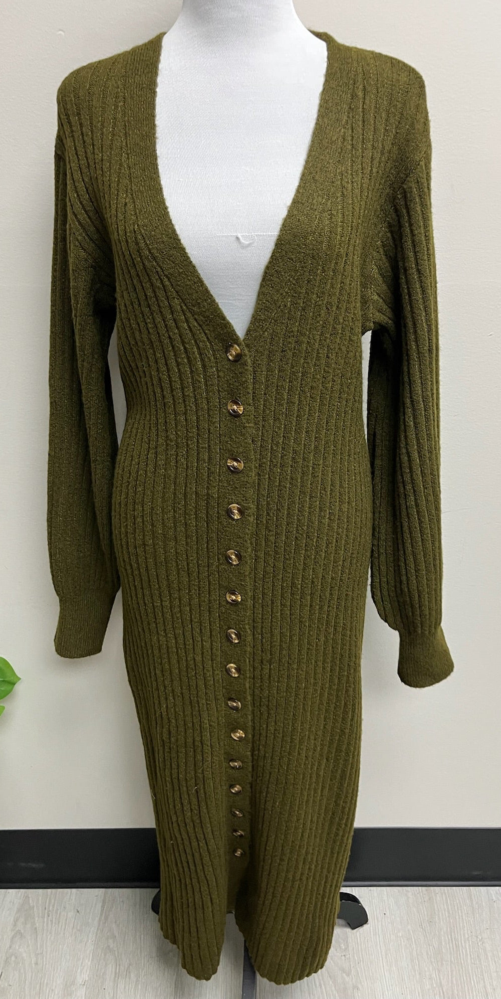 Used Women’s Green Knitted Maxi Cardigan