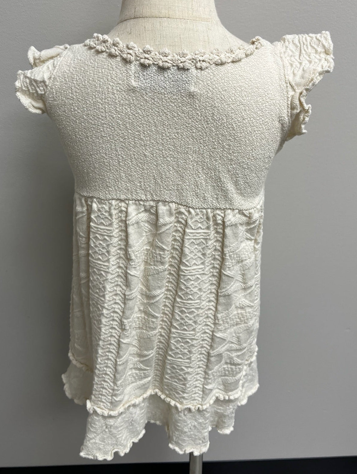 Girls White Crotchet Top