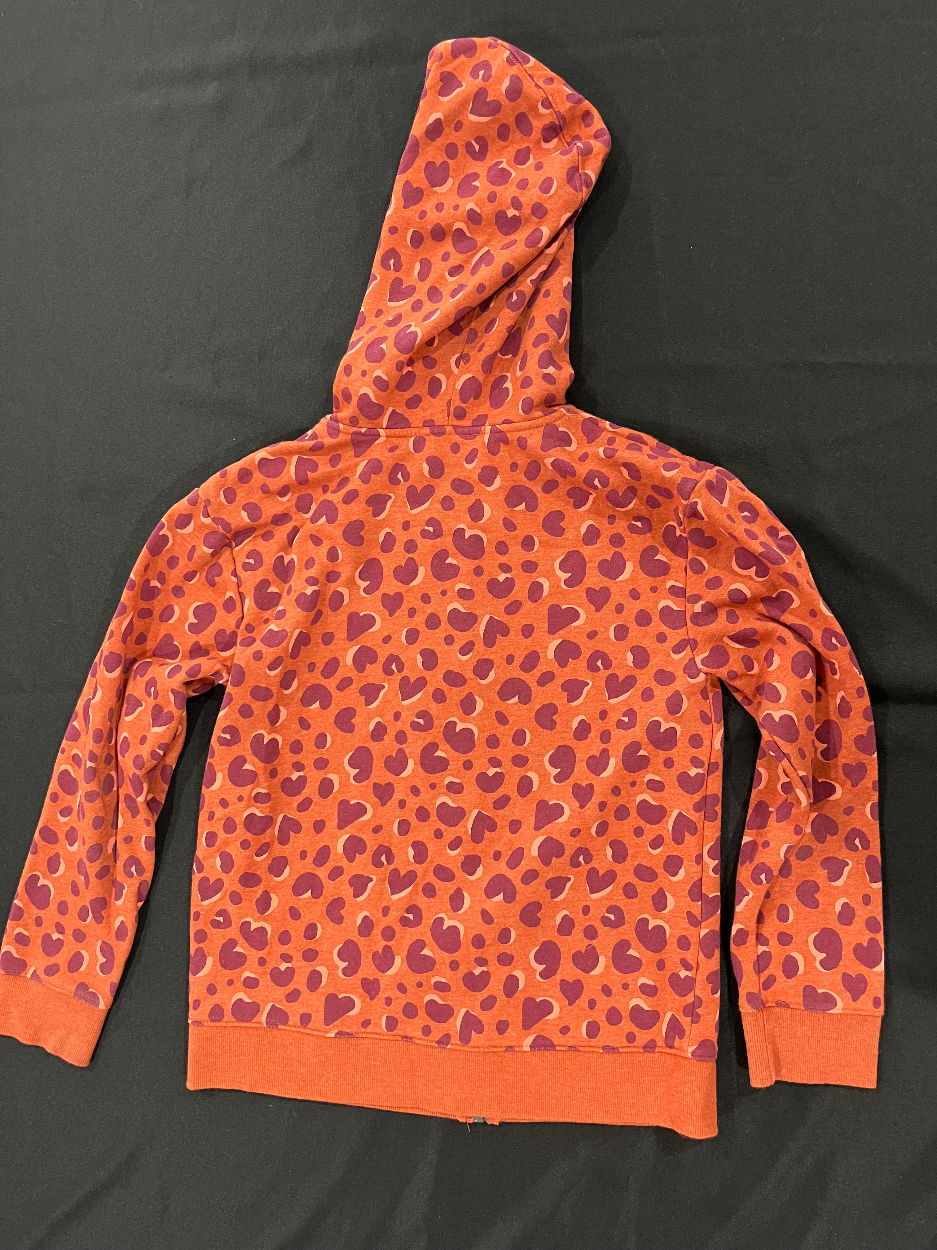 Orange Leopard Zip Up Sweater image 2