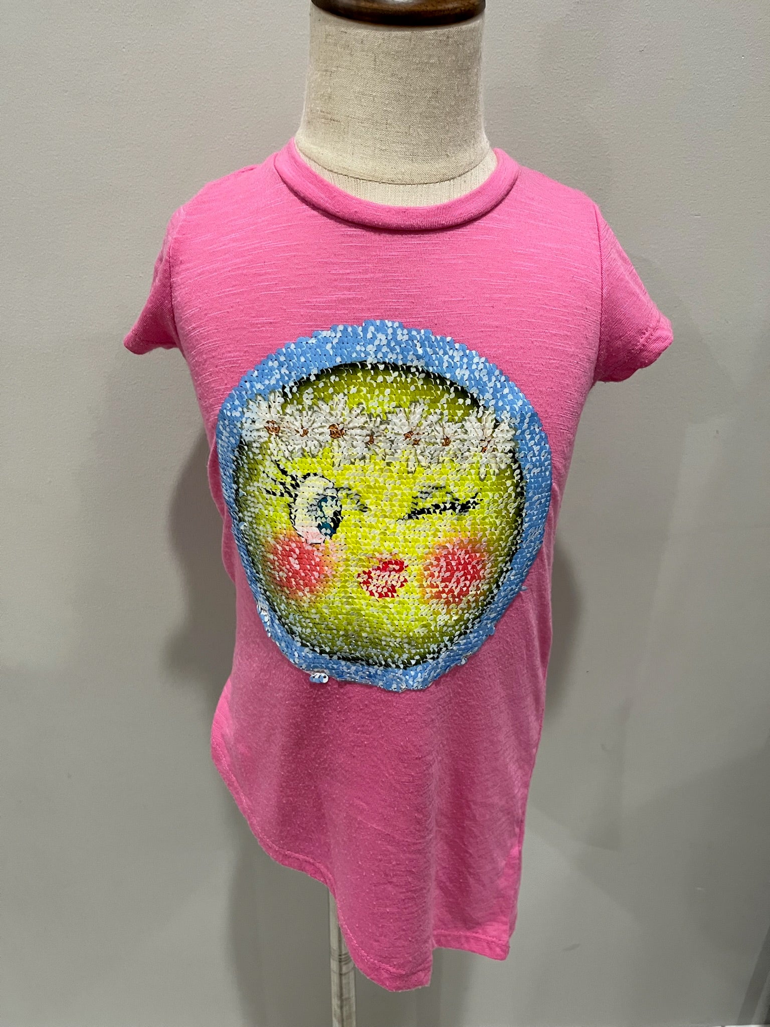 Girls Sequin Face Changing Pink Shirt image 0