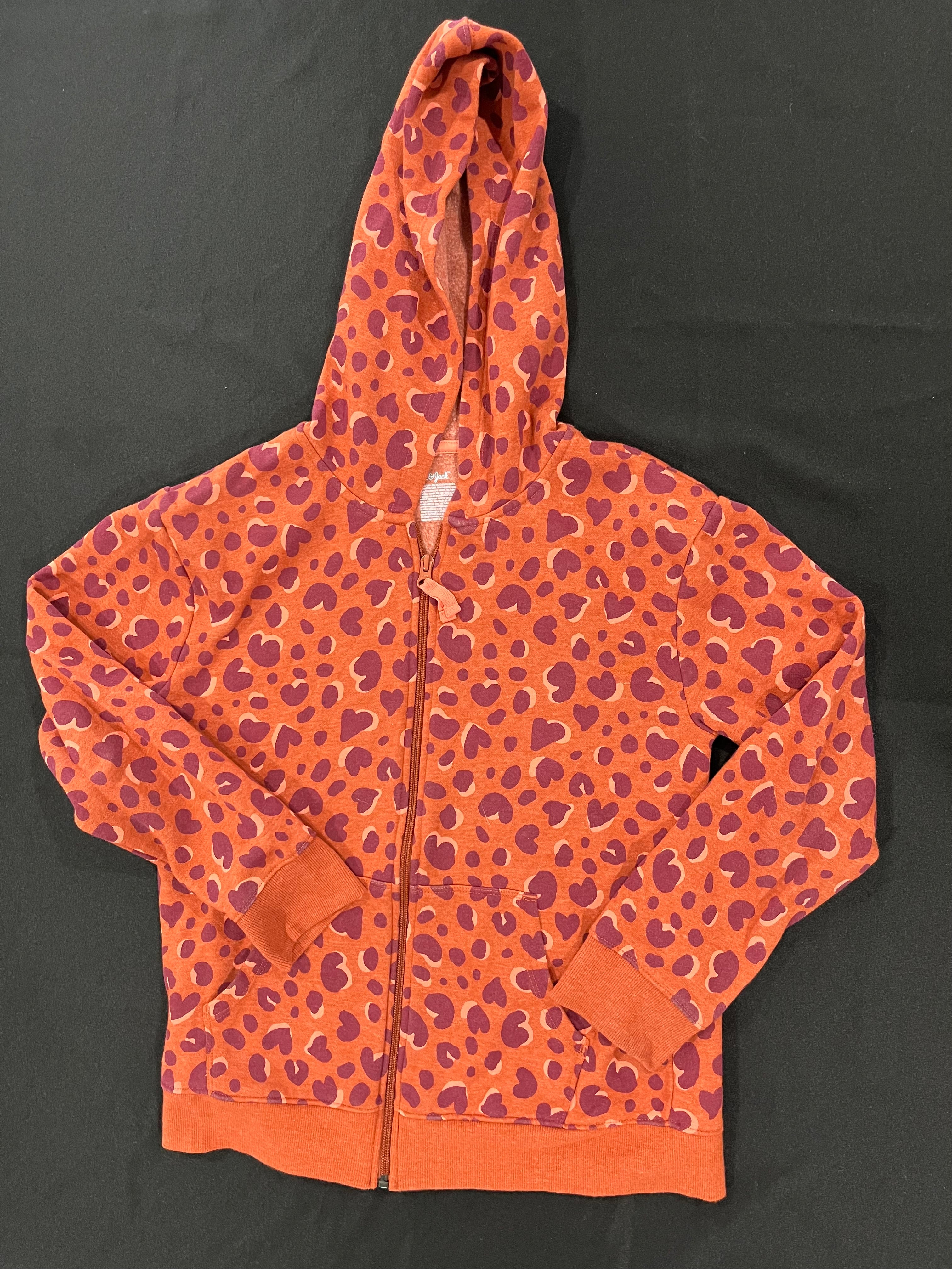 Orange Leopard Zip Up Sweater image 0