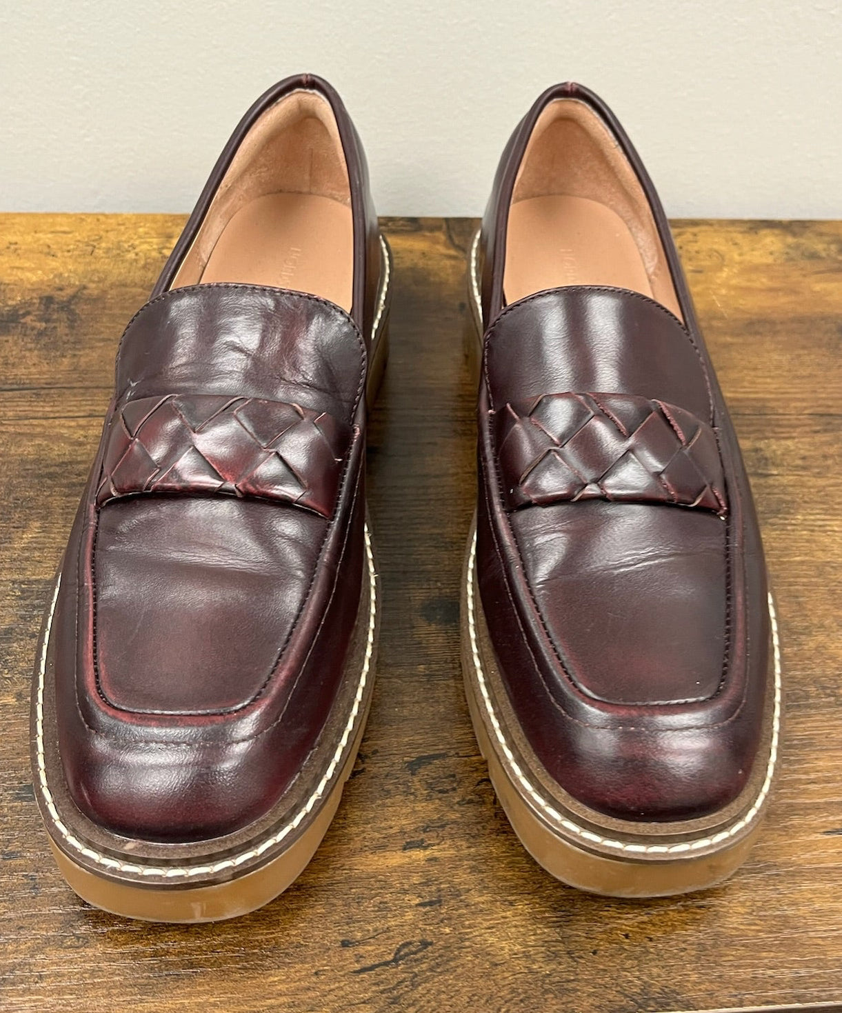 Used Burgundy Torie Platform Loafers