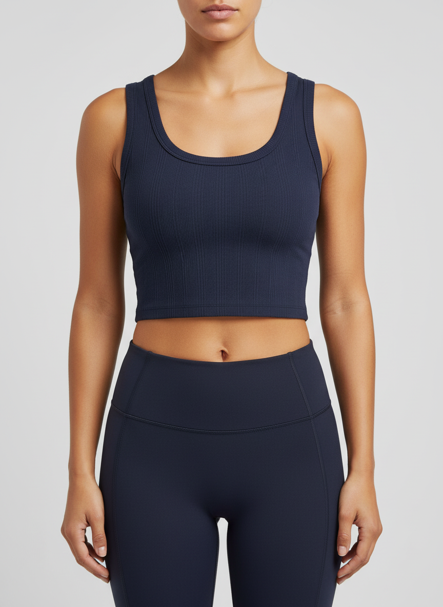 Women’s Navy Blue Crop Top Tank Top