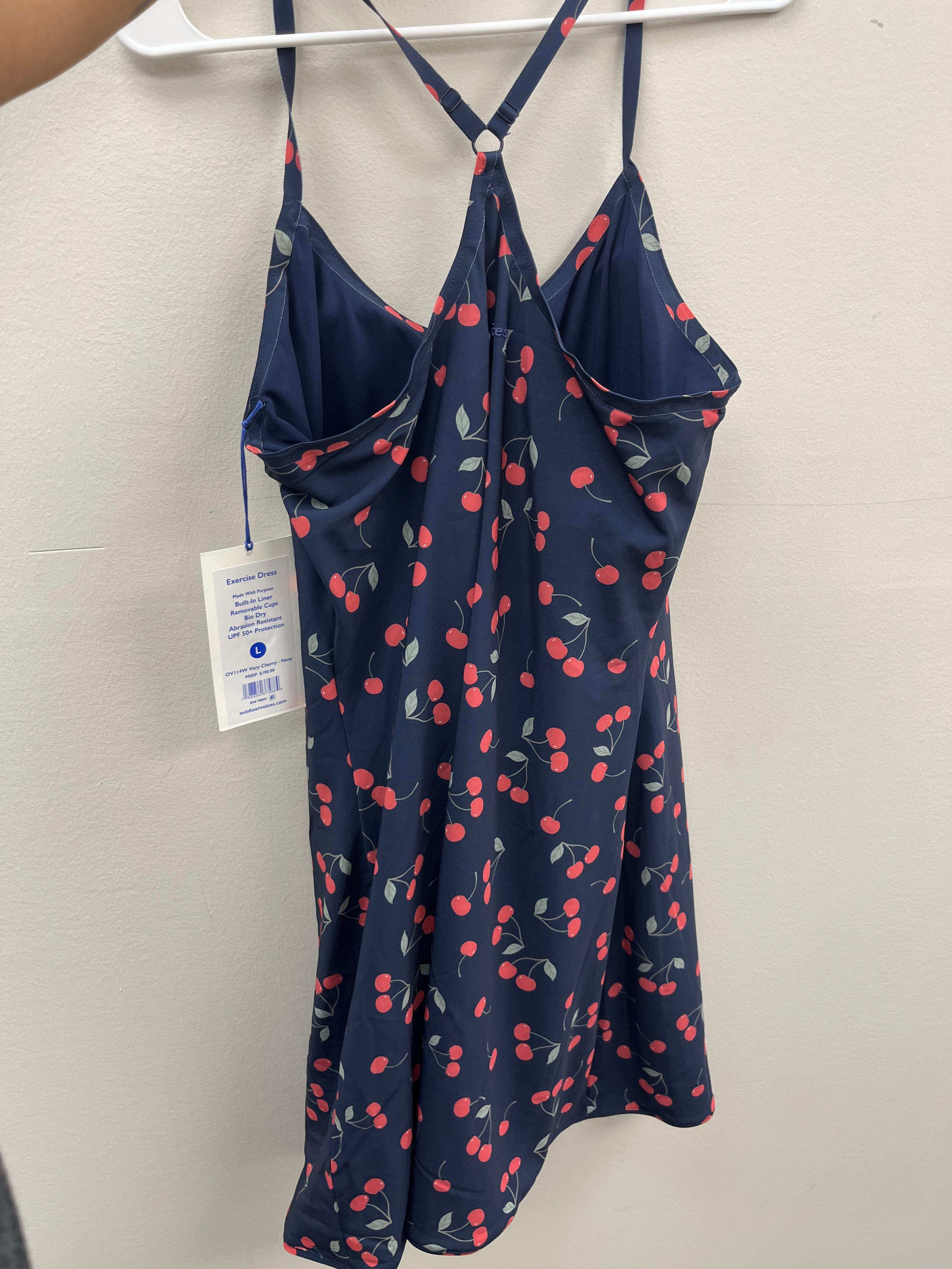 New Women’s Navy Blue Cherry Athletic Tennis Dress