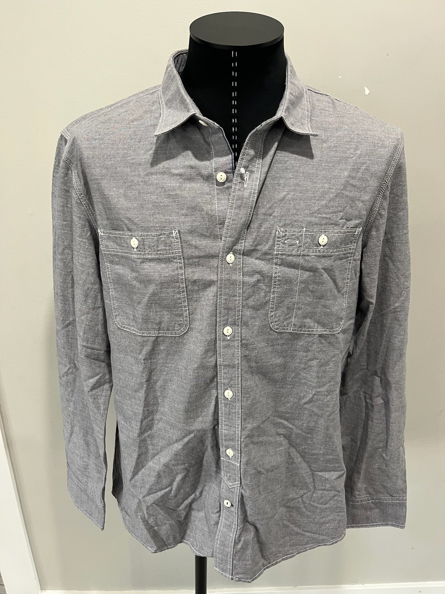 Men’s Grey Button Up Shirt image 0